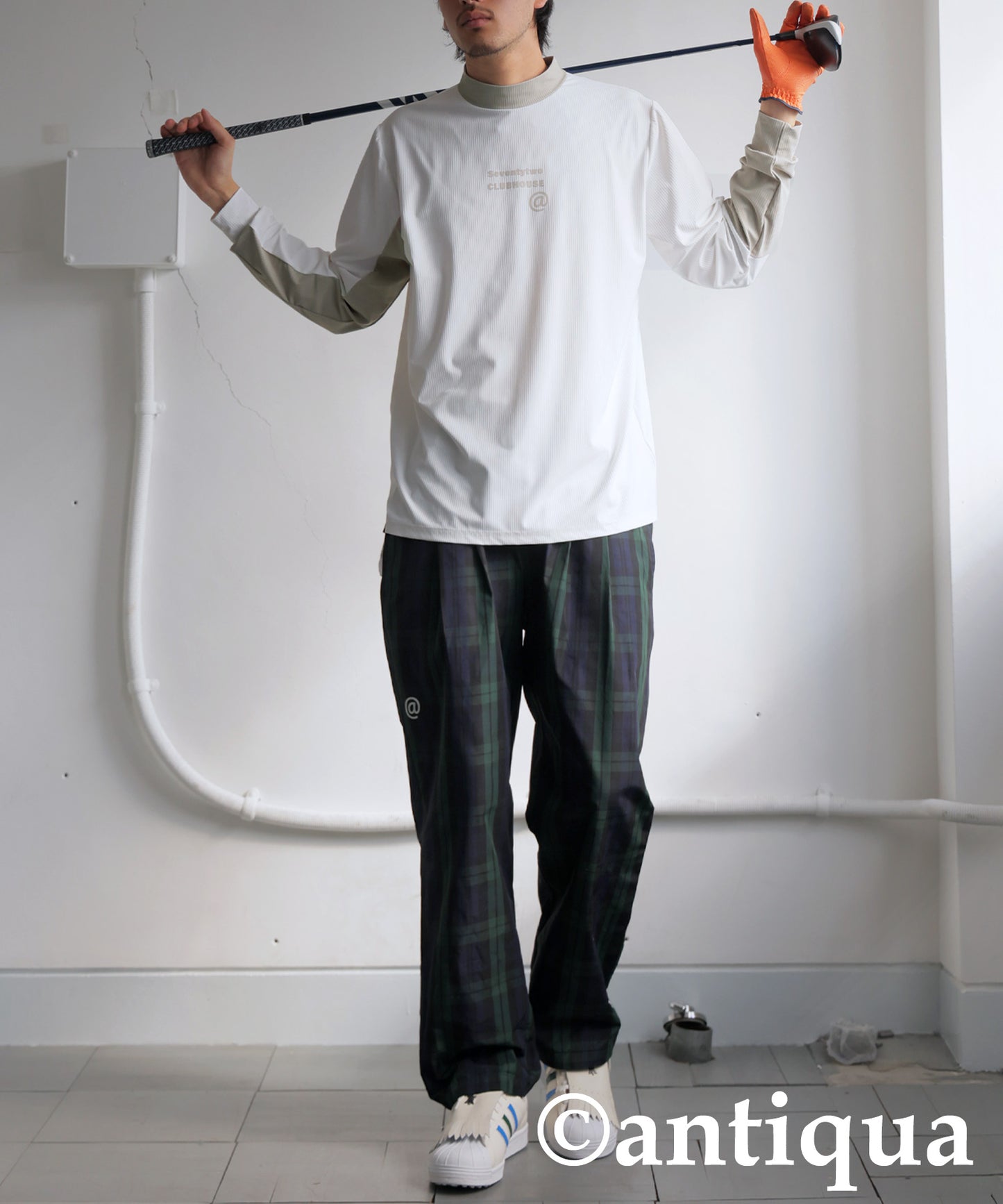 ANTIQUA GOLF×STCH Rib Color Scheme Tops Men’s