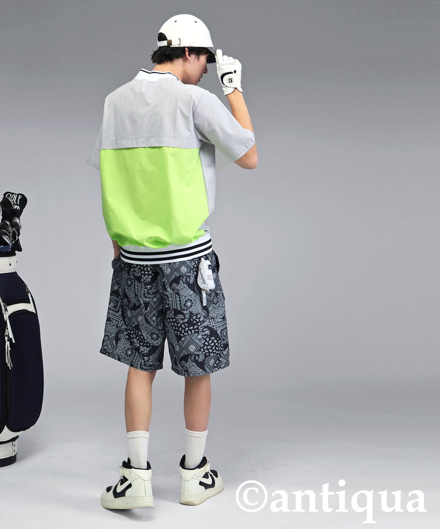 ANTIQUA GOLF×STCH Back Logo Tops Men's