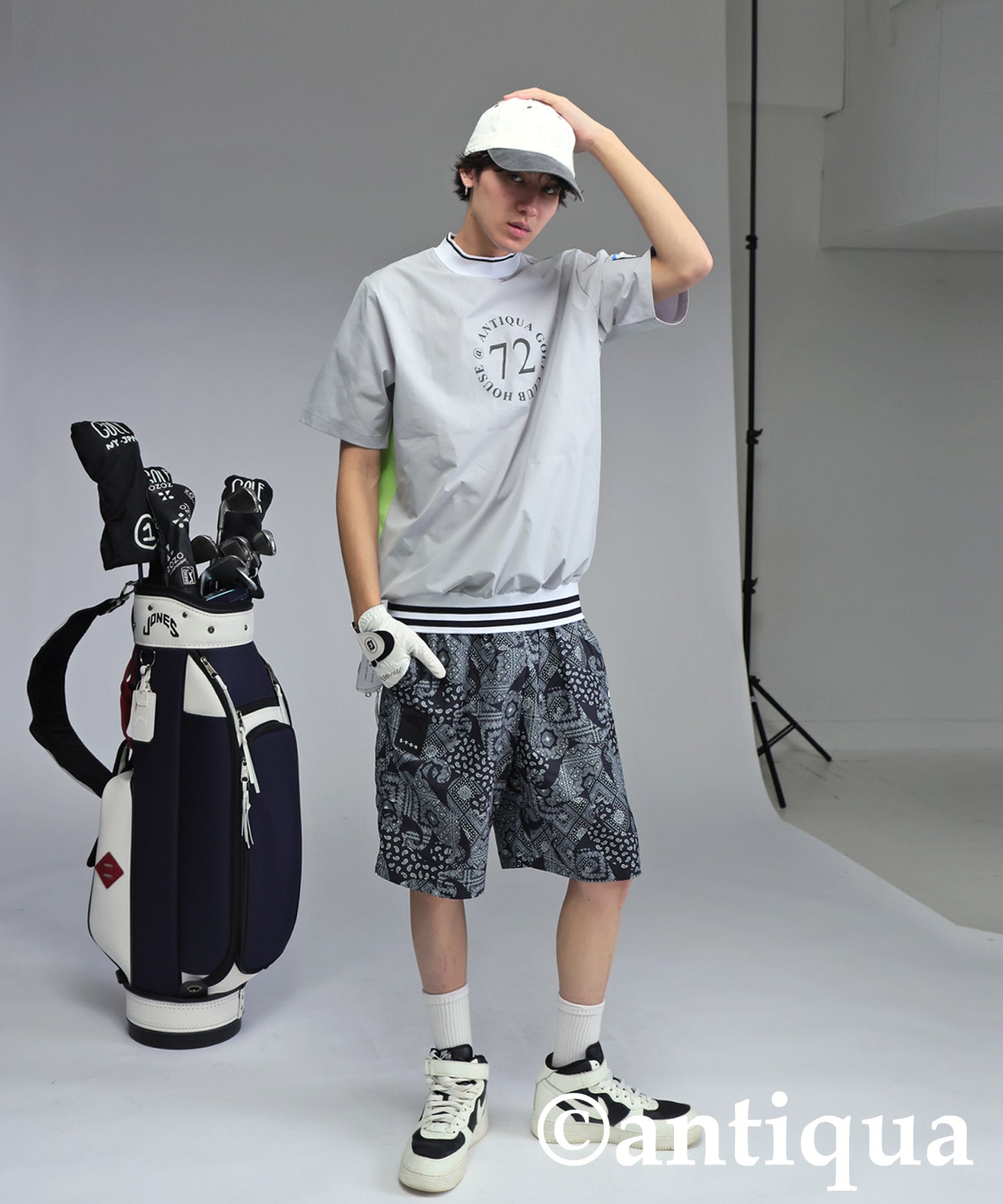 ANTIQUA GOLF×STCH Back Logo Tops Men's