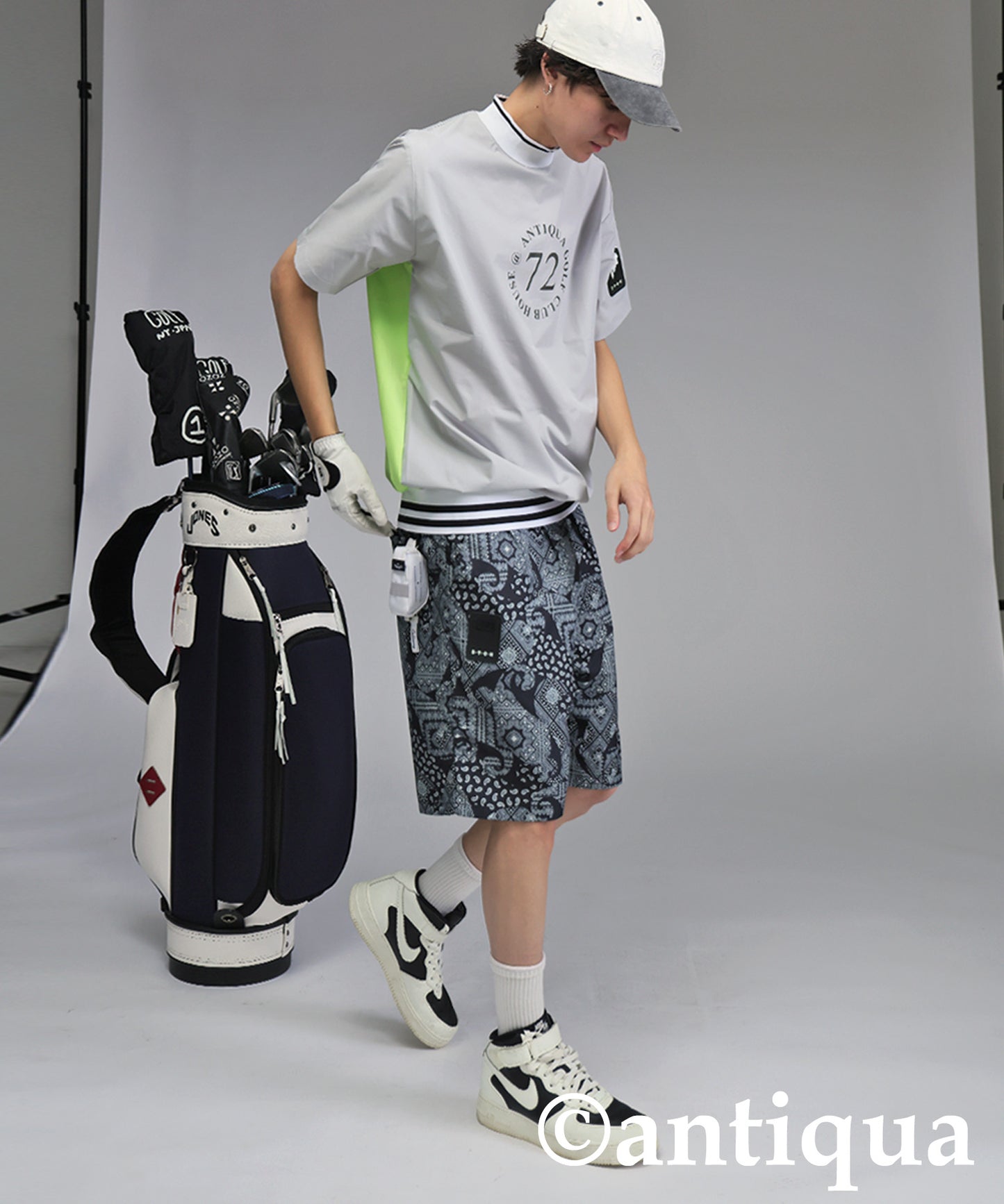 ANTIQUA GOLF×STCH Back Logo Tops Men's