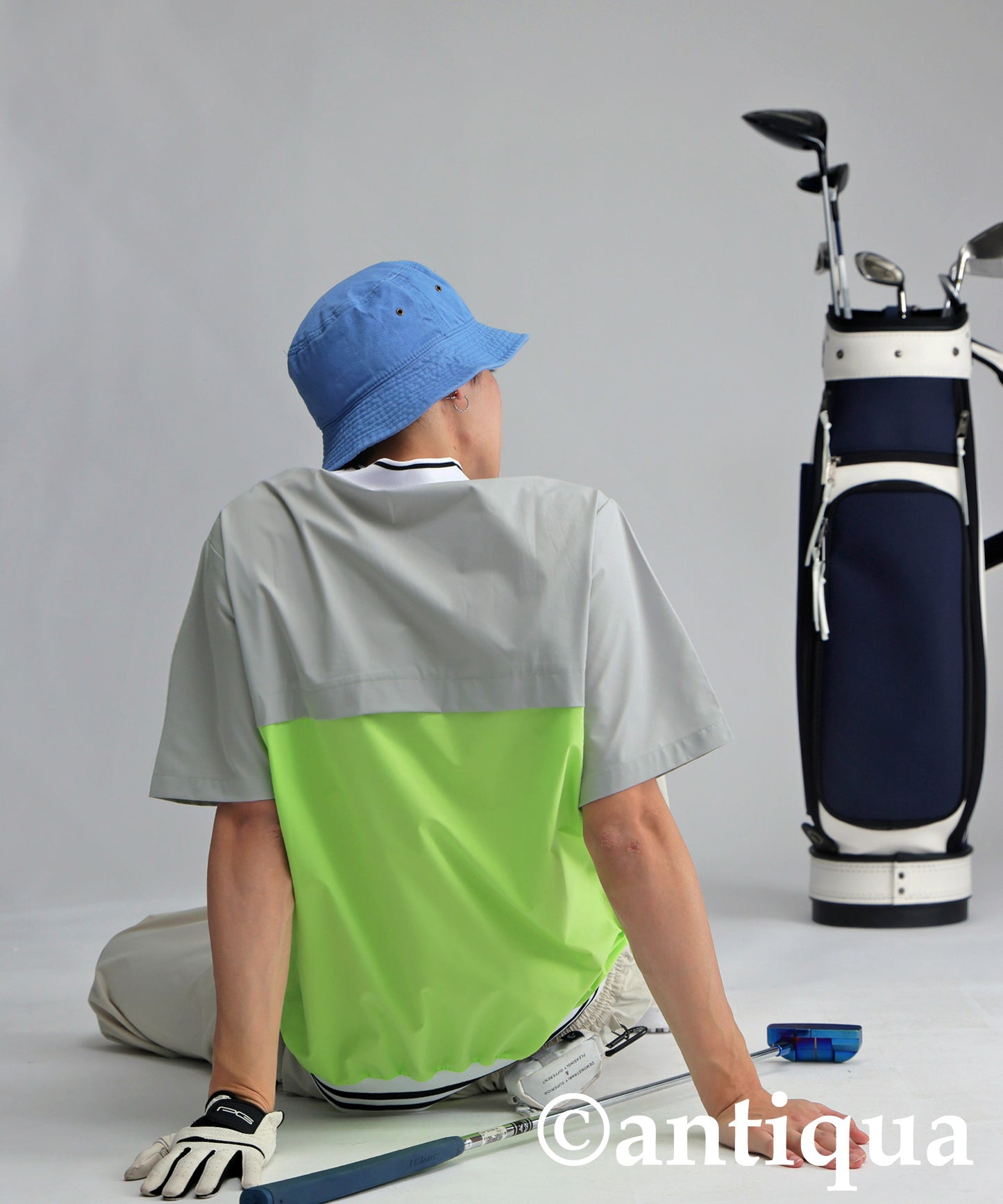 ANTIQUA GOLF×STCH Back Logo Tops Men's