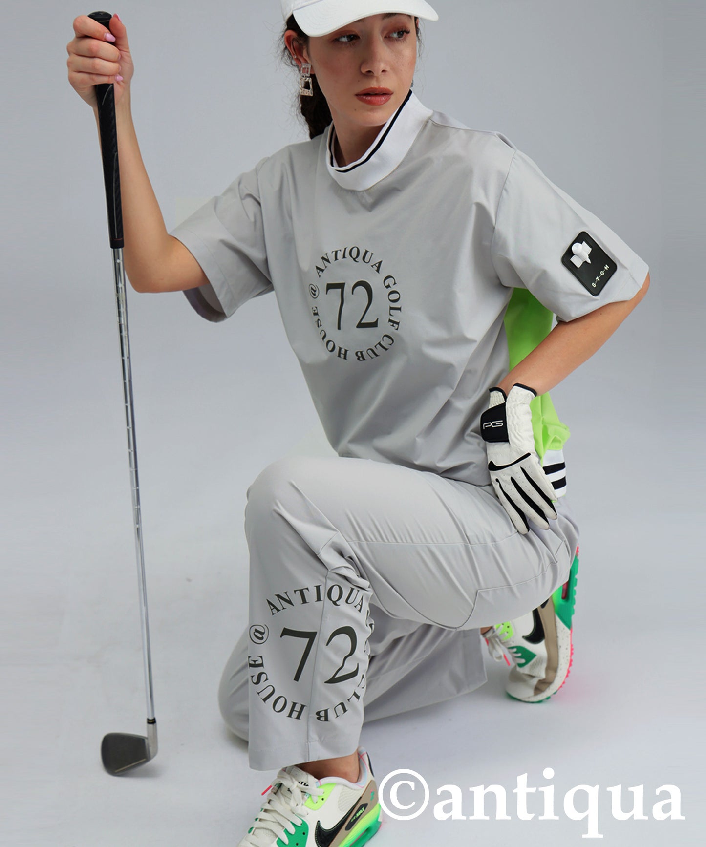 ANTIQUA GOLF×STCH Back Logo Tops Ladies