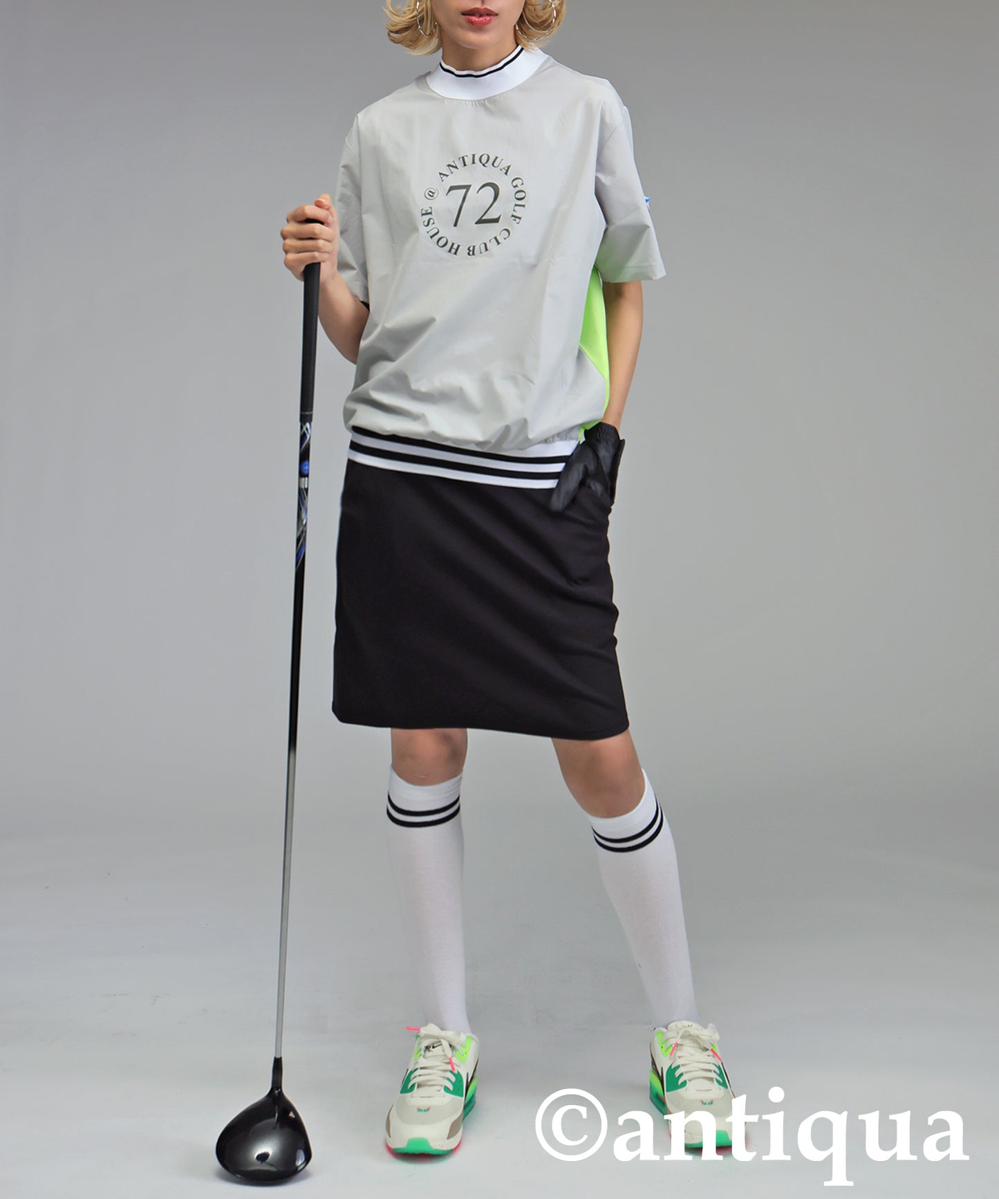 ANTIQUA GOLF×STCH Back Logo Tops Ladies