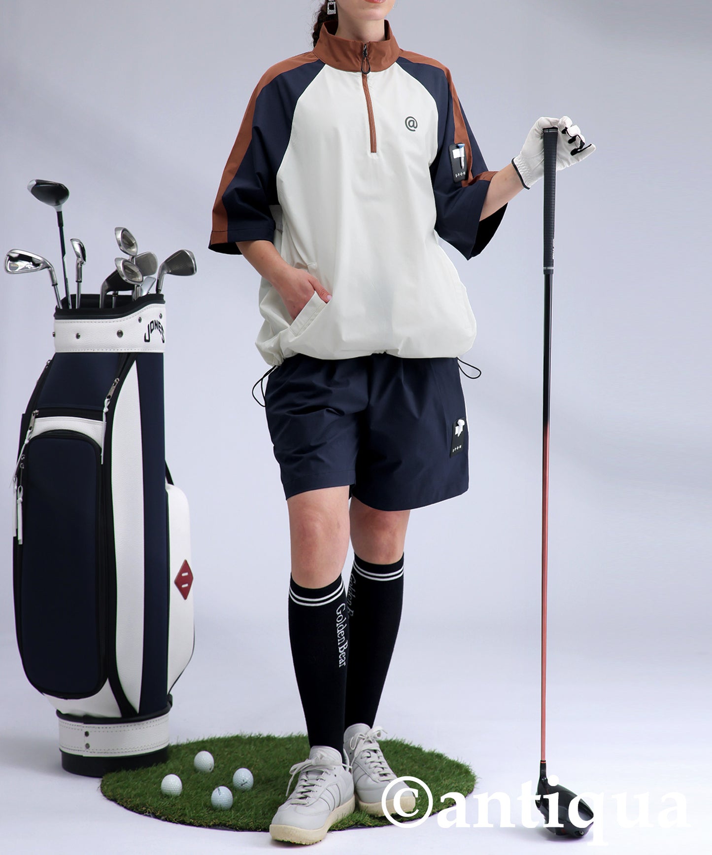 ANTIQUA GOLF×STCH Half Zip Pullover Ladies