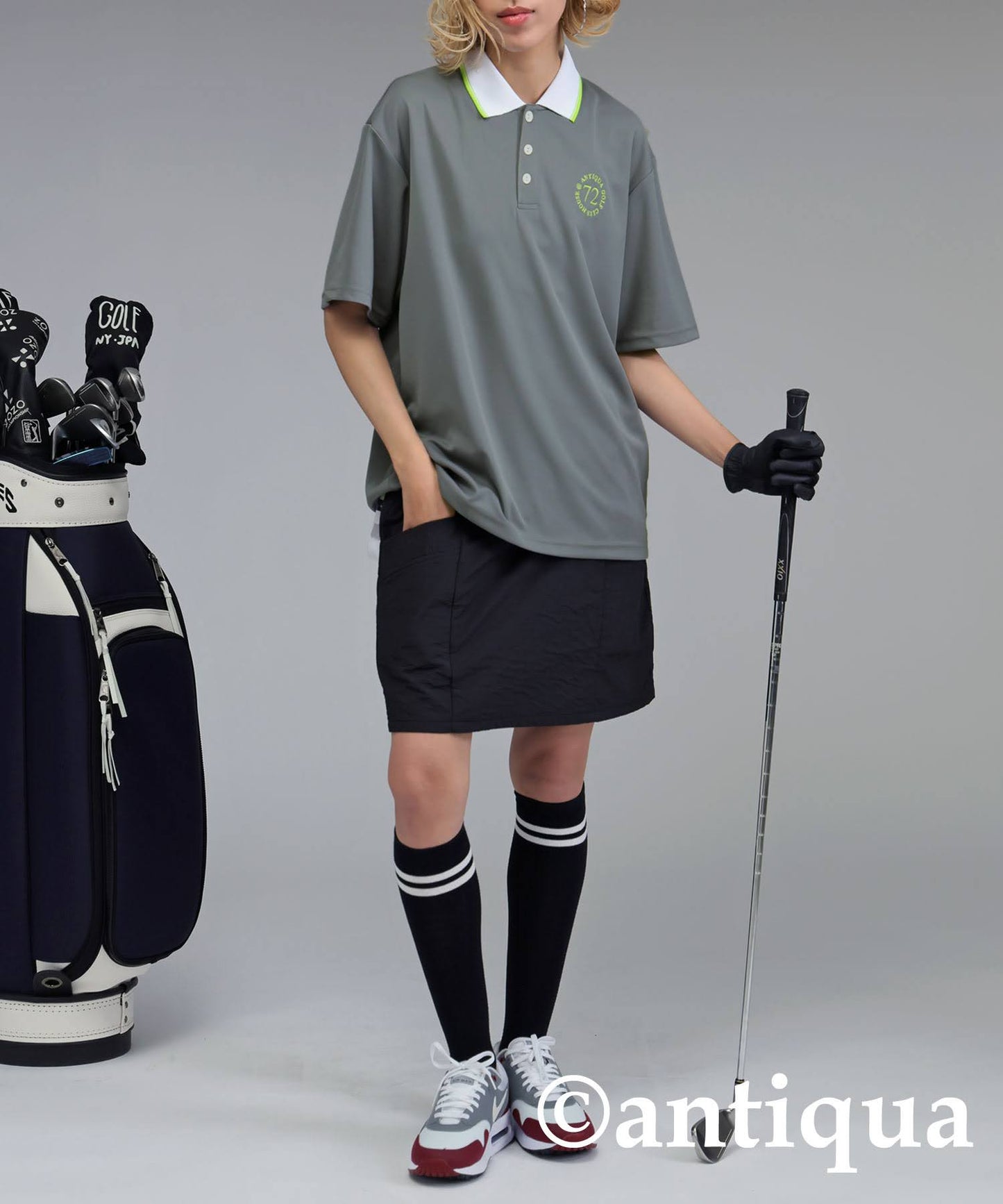 ANTIQUA GOLF×STCH Color-Coordinated Polo Shirt Ladies