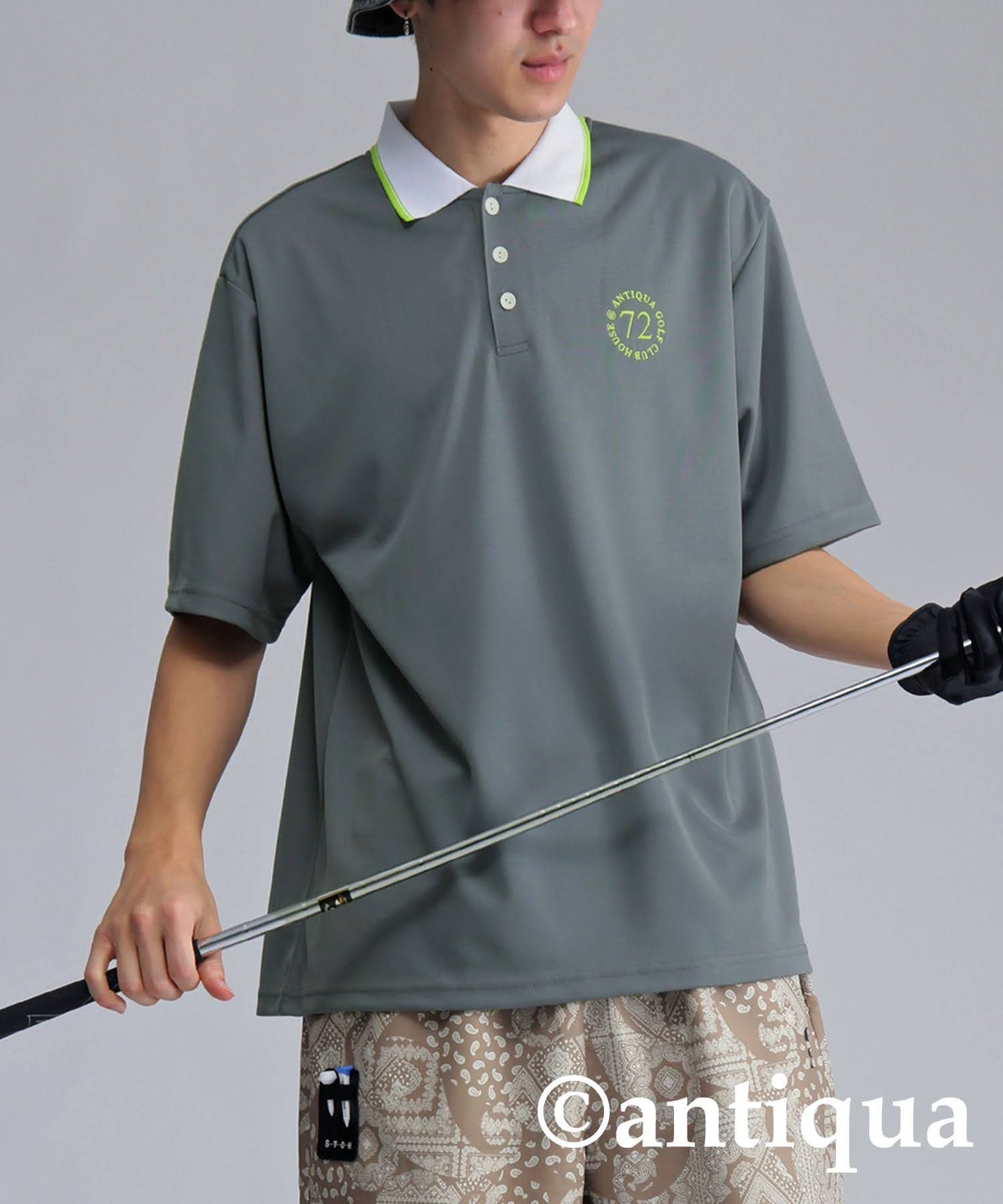 ANTIQUA GOLF×STCH Color-Coordinated Polo Shirt Men's