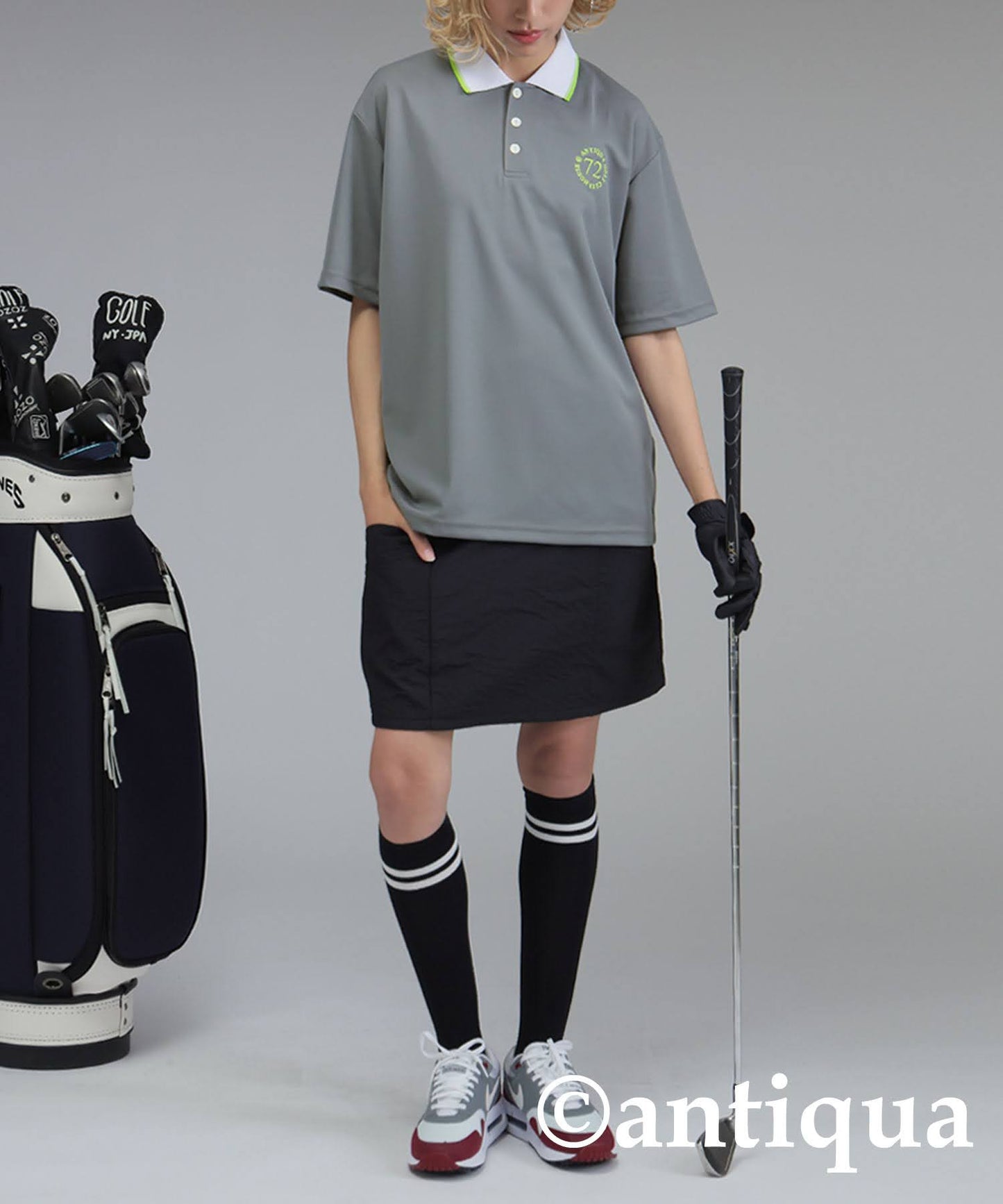 ANTIQUA GOLF×STCH Color-Coordinated Polo Shirt Ladies