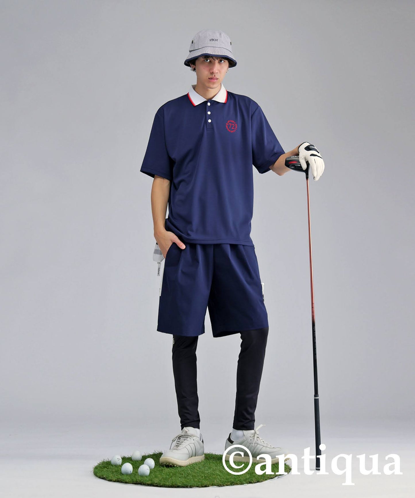 ANTIQUA GOLF×STCH Color-Coordinated Polo Shirt Men's