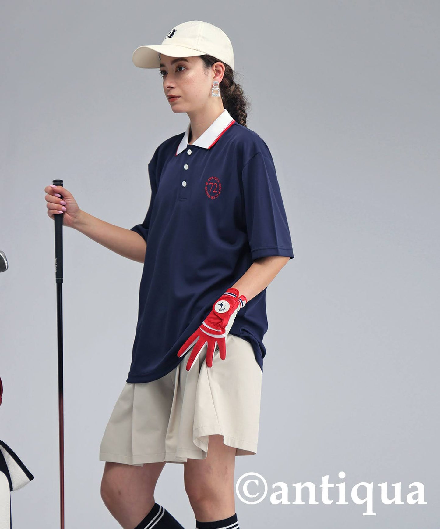 ANTIQUA GOLF×STCH Color-Coordinated Polo Shirt Ladies