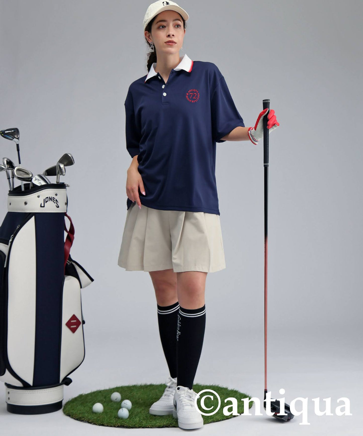 ANTIQUA GOLF×STCH Color-Coordinated Polo Shirt Ladies