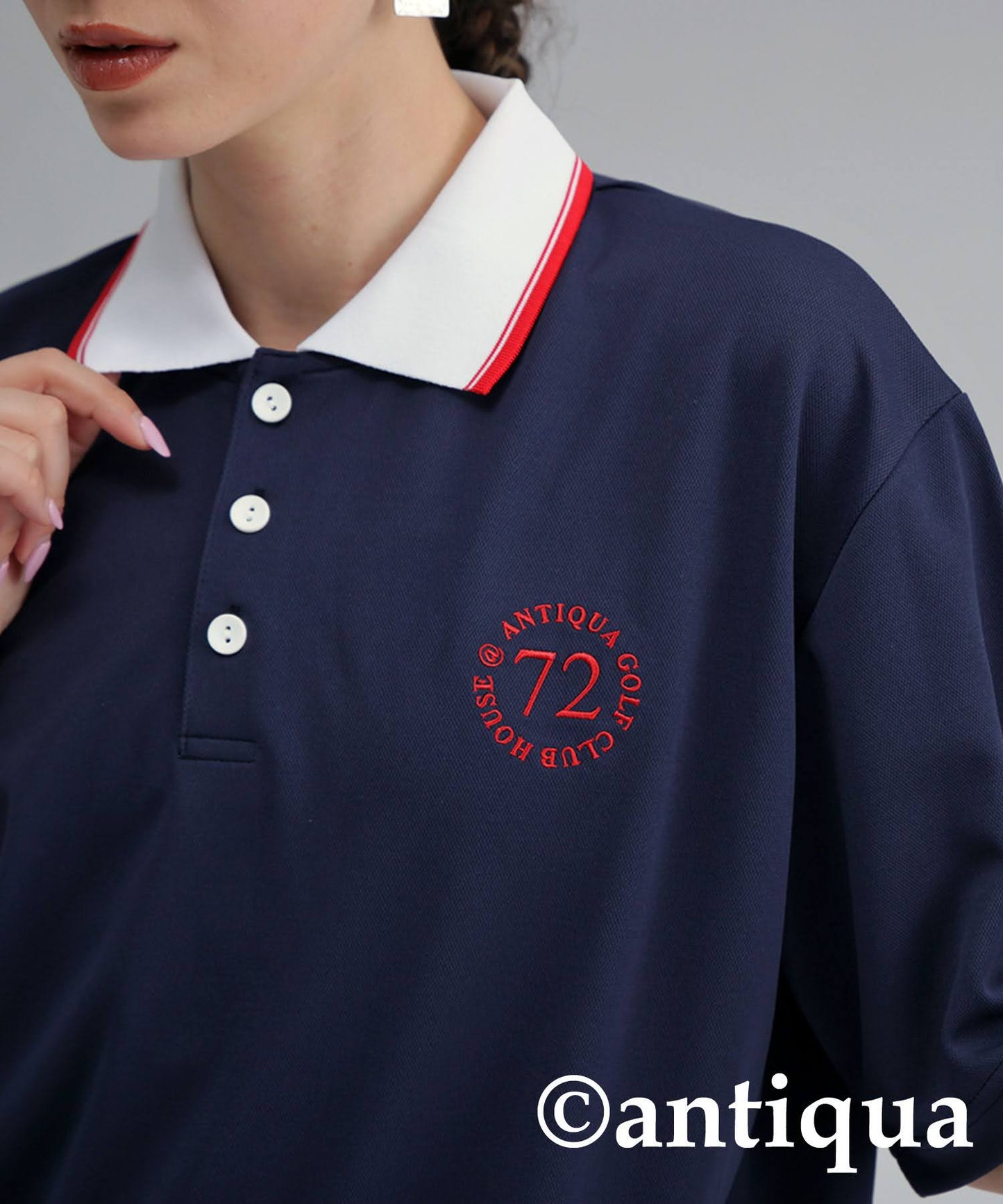 ANTIQUA GOLF×STCH Color-Coordinated Polo Shirt Ladies