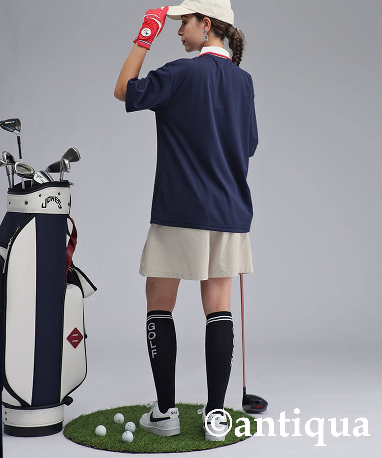 ANTIQUA GOLF×STCH Color-Coordinated Polo Shirt Ladies
