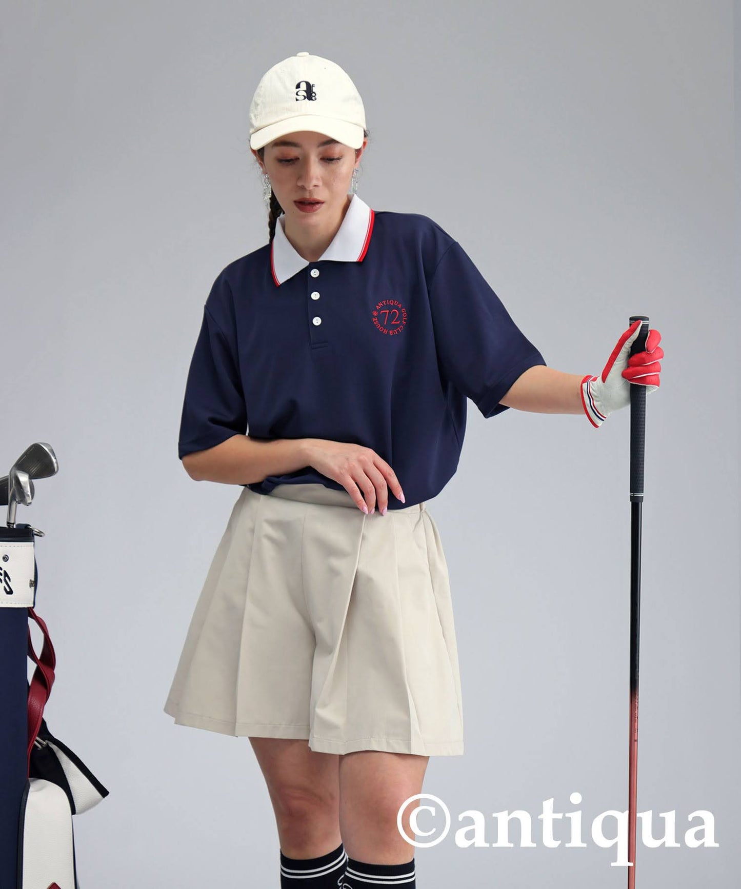 ANTIQUA GOLF×STCH Color-Coordinated Polo Shirt Ladies