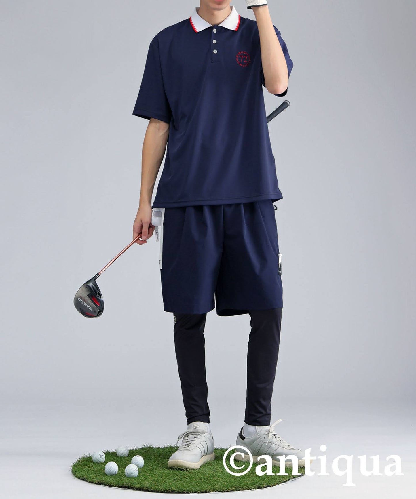 ANTIQUA GOLF×STCH Color-Coordinated Polo Shirt Men's