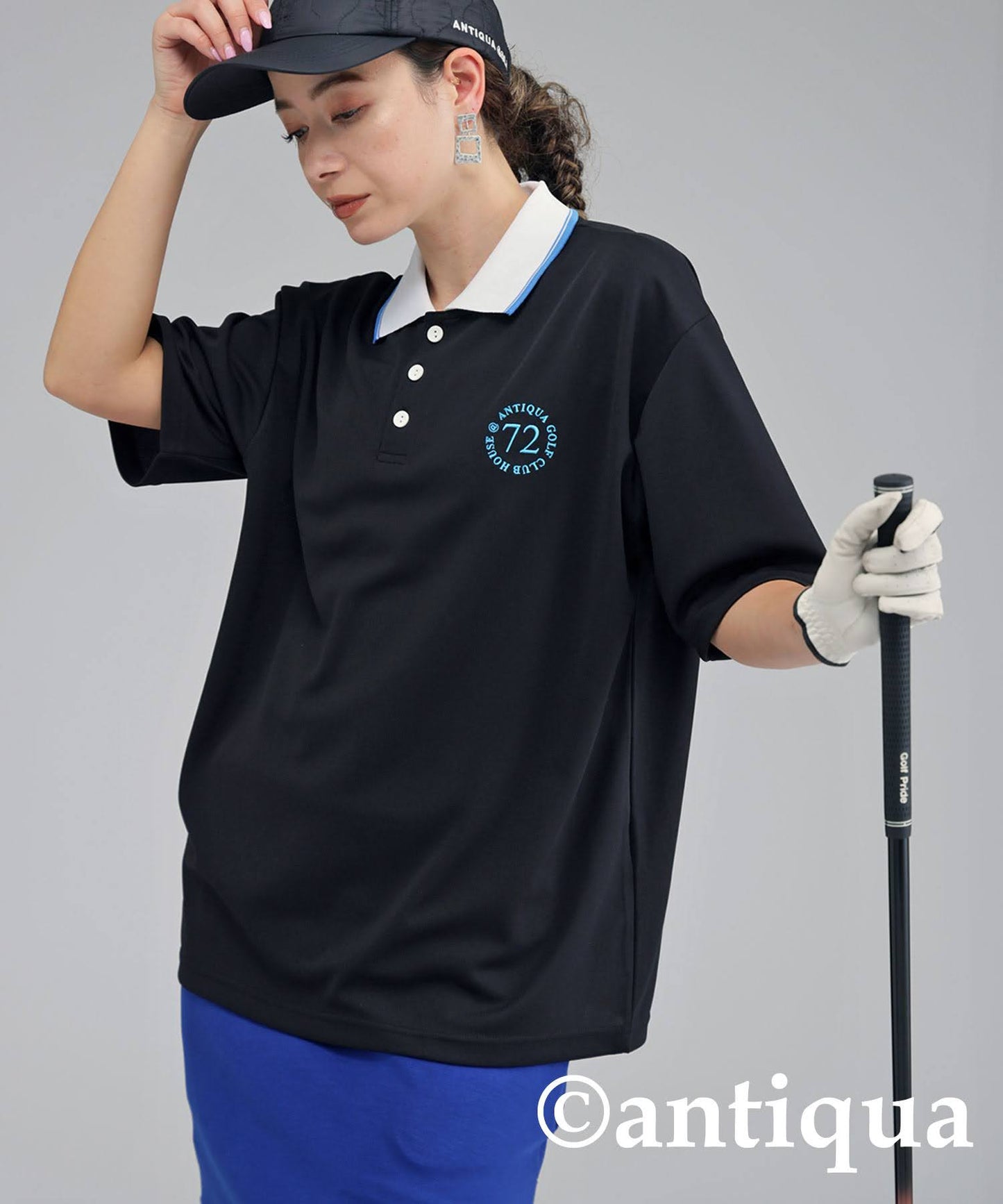 ANTIQUA GOLF×STCH Color-Coordinated Polo Shirt Ladies