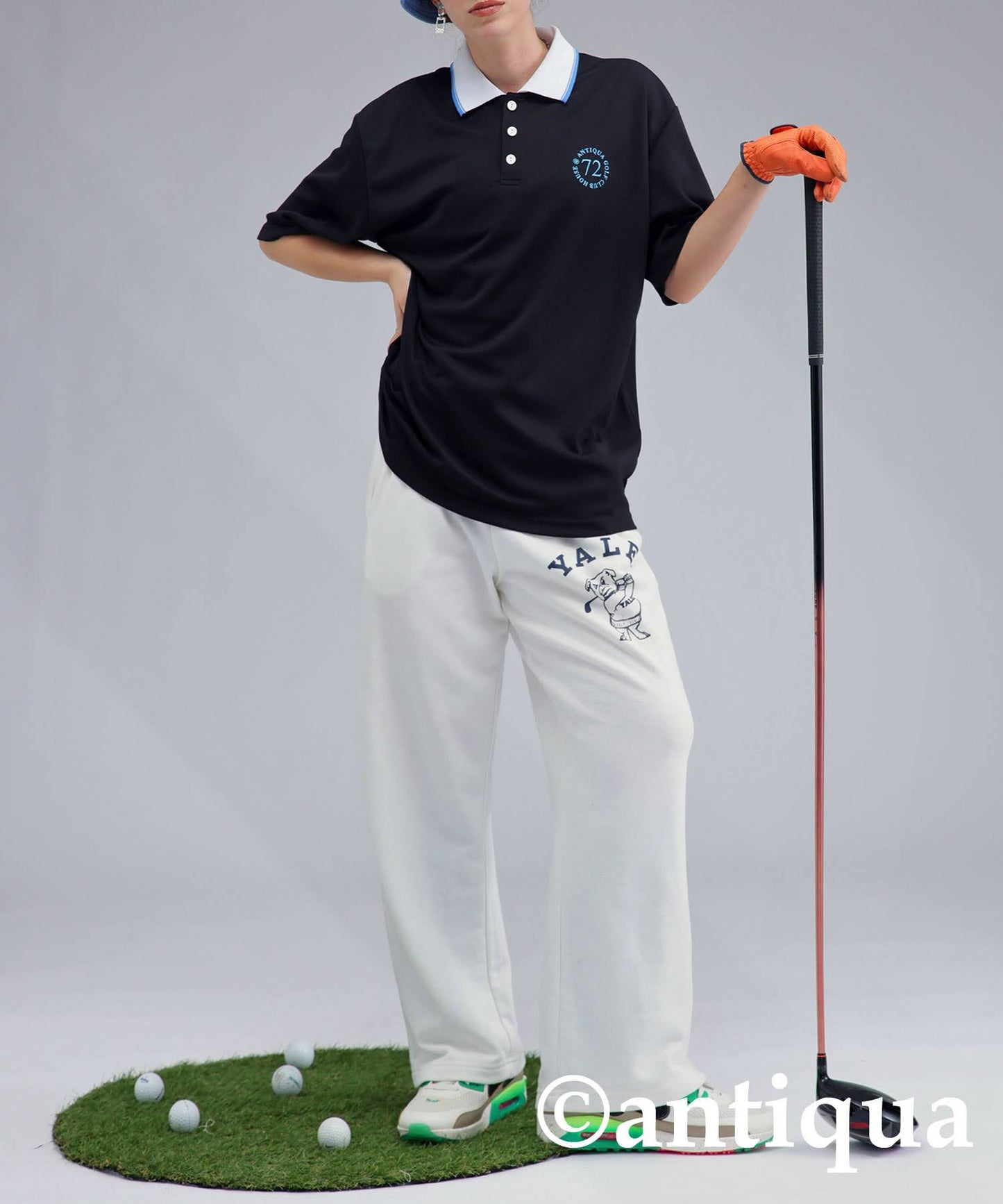 ANTIQUA GOLF×STCH Color-Coordinated Polo Shirt Ladies