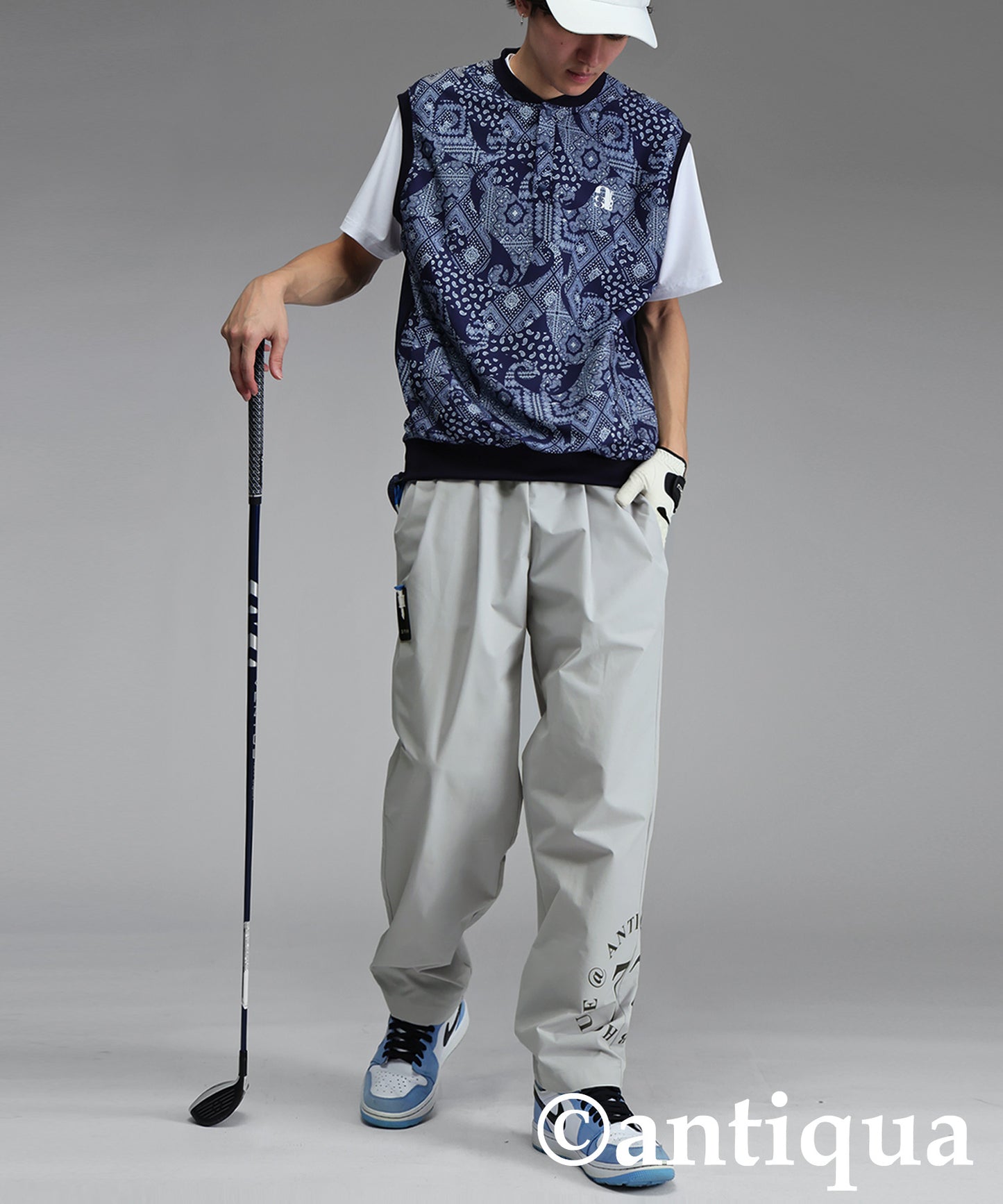 ANTIQUA GOLF×STCH Color-Coordinated Logo Pants Men's