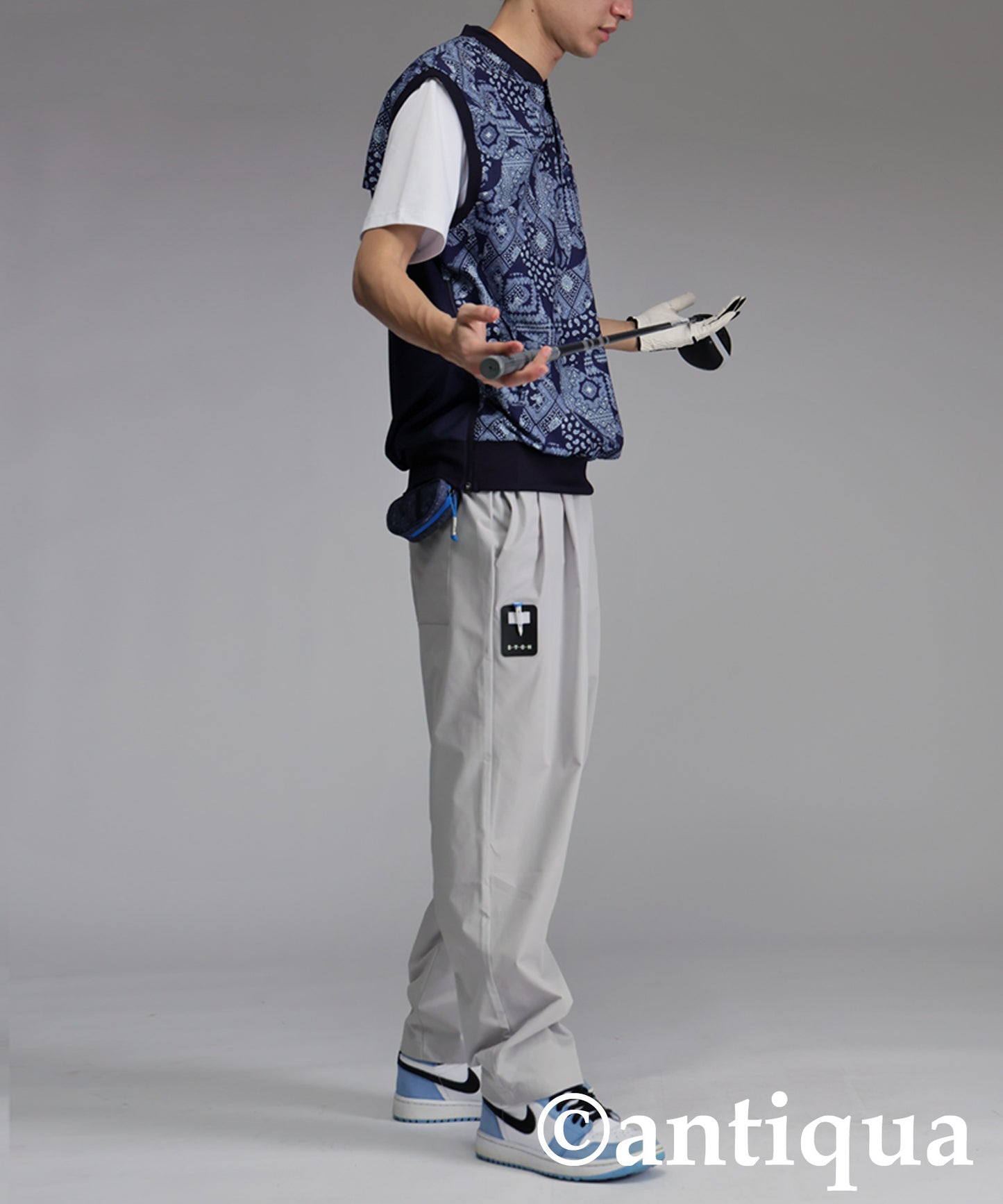 ANTIQUA GOLF×STCH Color-Coordinated Logo Pants Men's