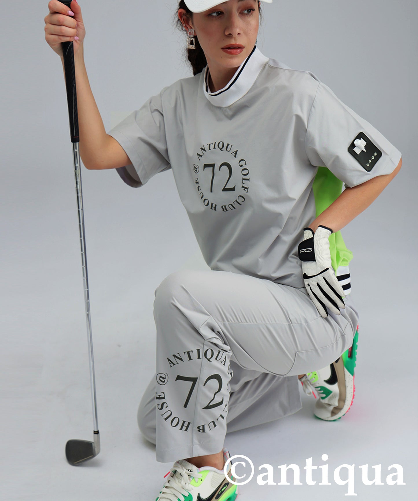 ANTIQUA GOLF×STCH Color-Coordinated Logo Pants Ladies