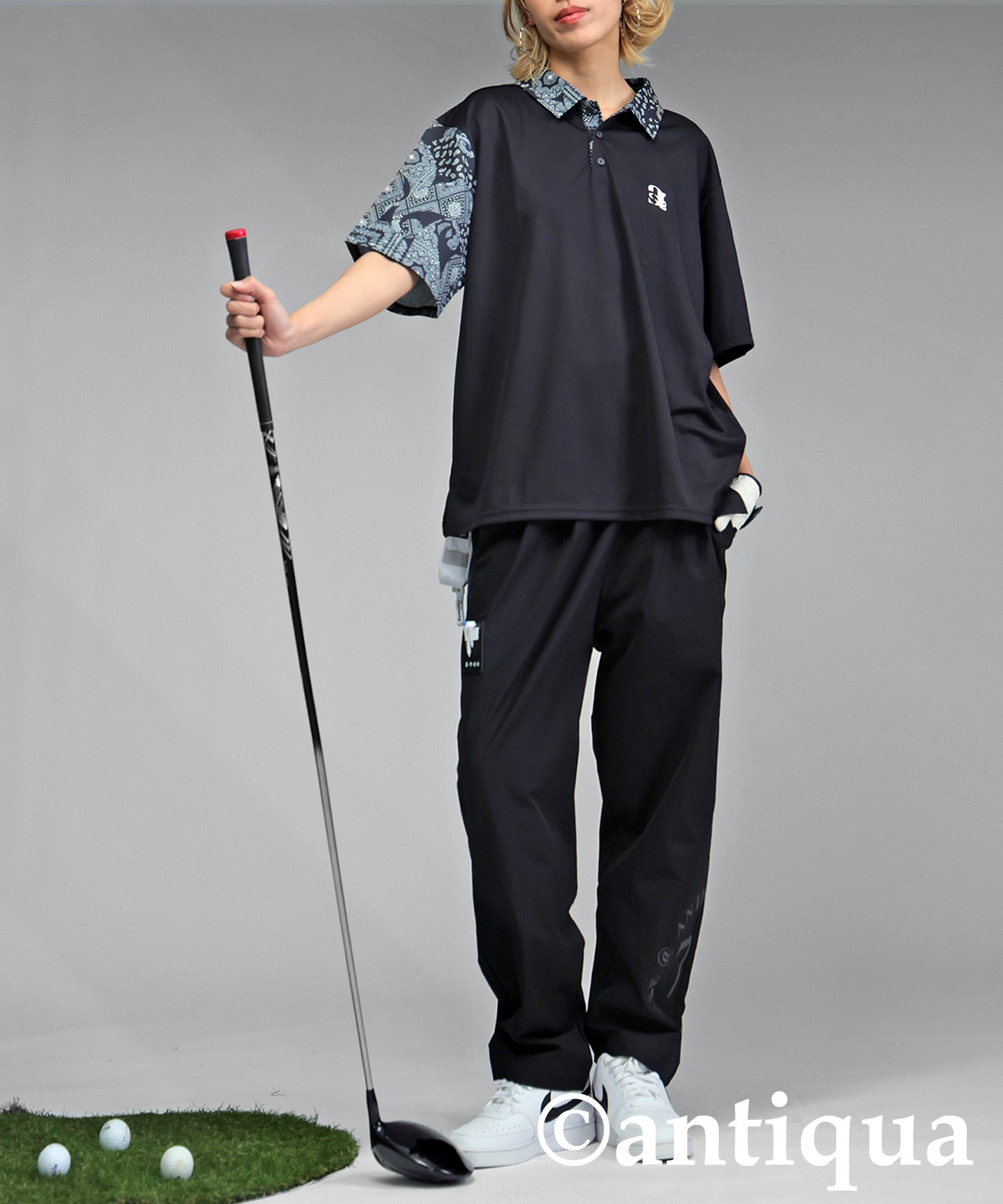 ANTIQUA GOLF×STCH Color-Coordinated Logo Pants Ladies