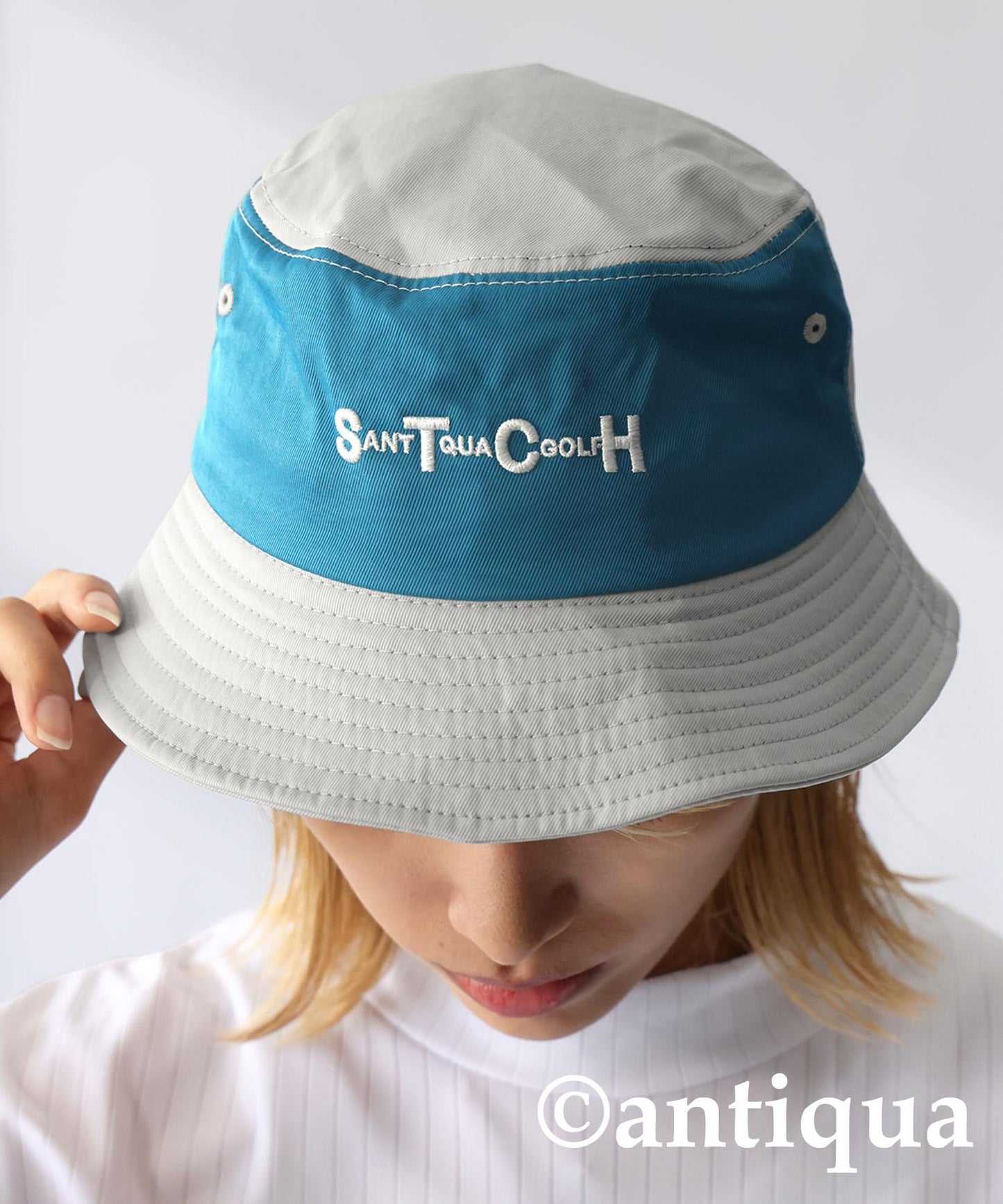 Ladies ANTIQUA GOLF × STCH Color-Coordinated Logo Bucket Hat