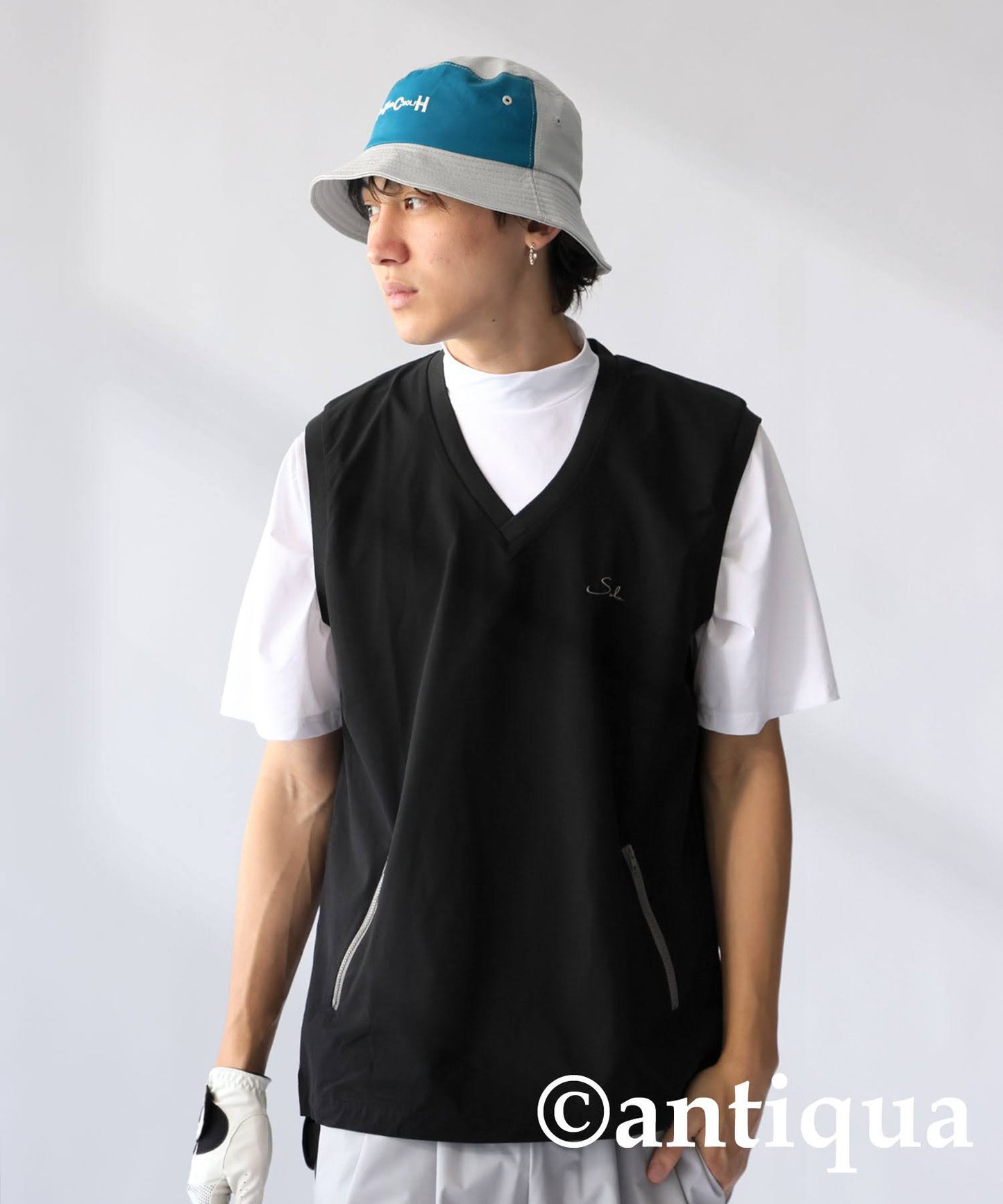 Men's ANTIQUA GOLF × STCH Color-Coordinated Logo Bucket Hat