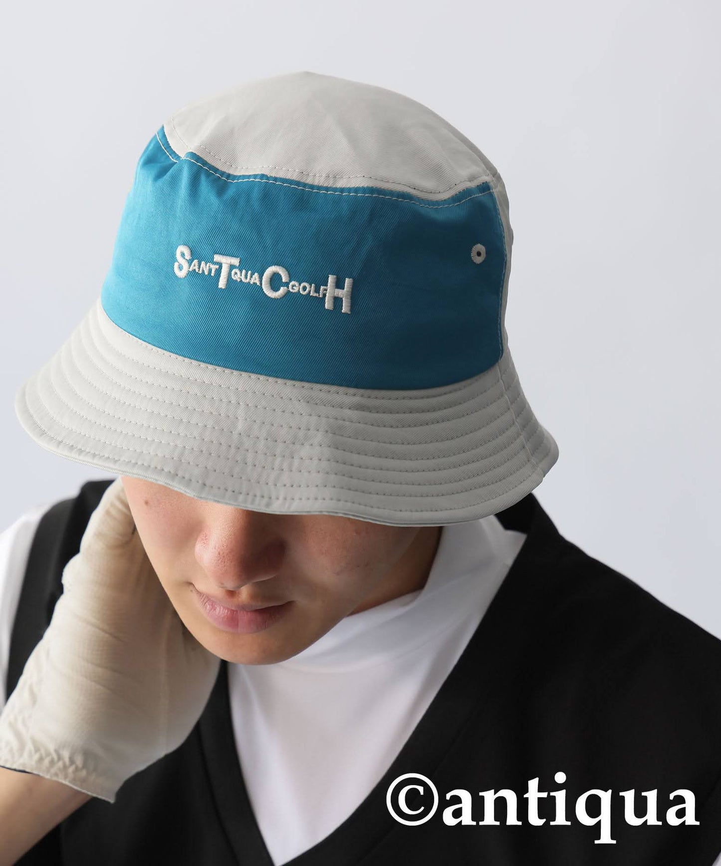 Men's ANTIQUA GOLF × STCH Color-Coordinated Logo Bucket Hat