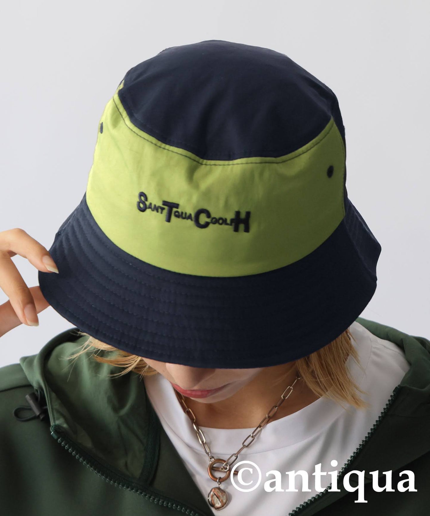Ladies ANTIQUA GOLF × STCH Color-Coordinated Logo Bucket Hat