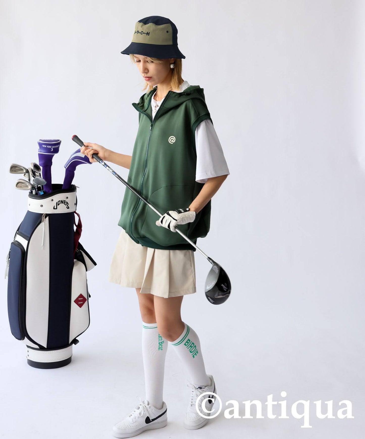 Ladies ANTIQUA GOLF × STCH Color-Coordinated Logo Bucket Hat