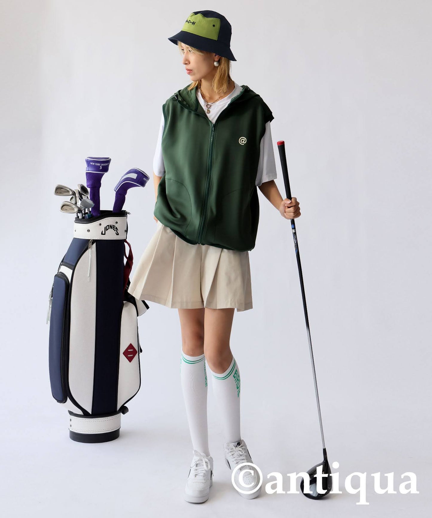 Ladies ANTIQUA GOLF × STCH Color-Coordinated Logo Bucket Hat