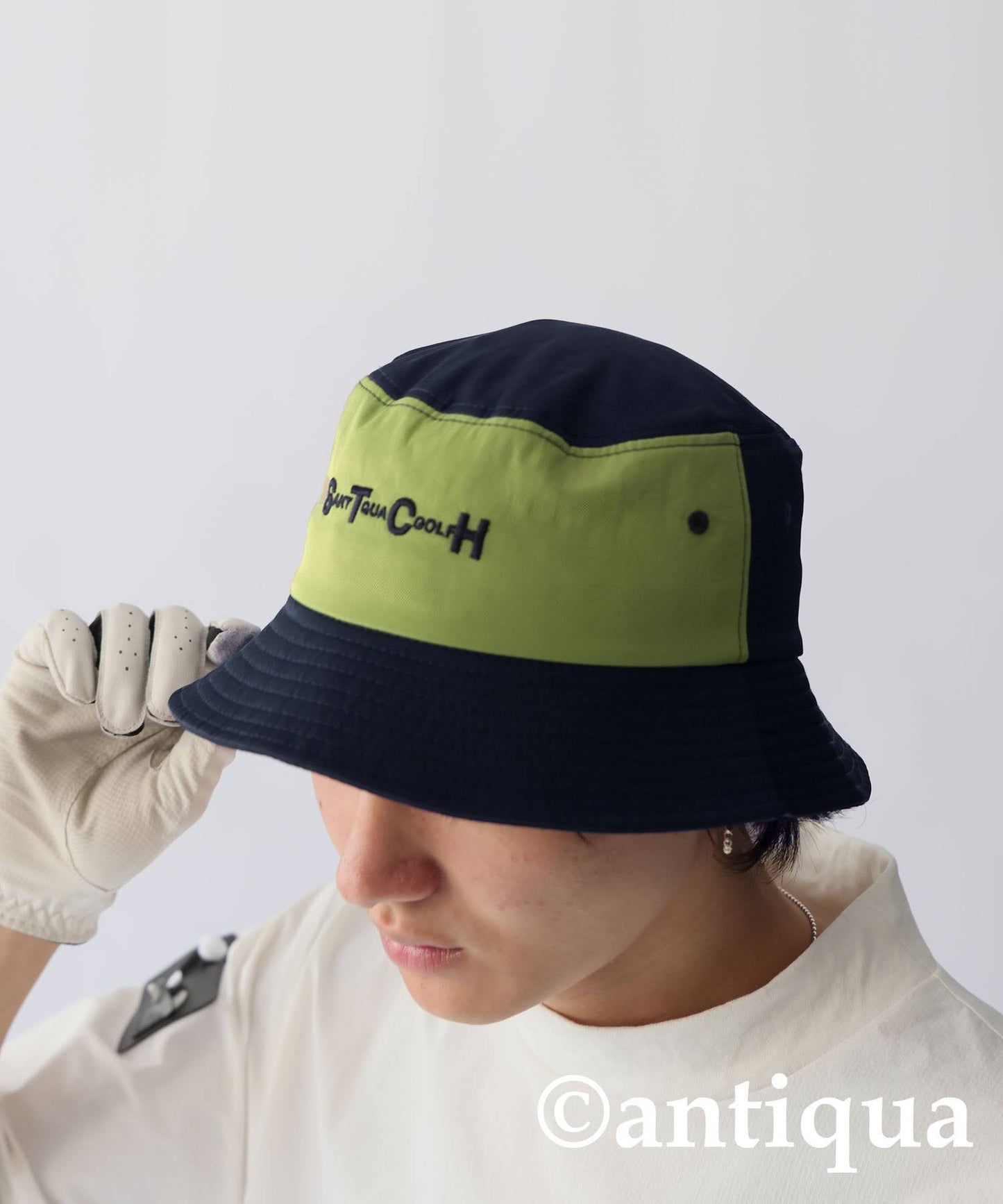 Men's ANTIQUA GOLF × STCH Color-Coordinated Logo Bucket Hat