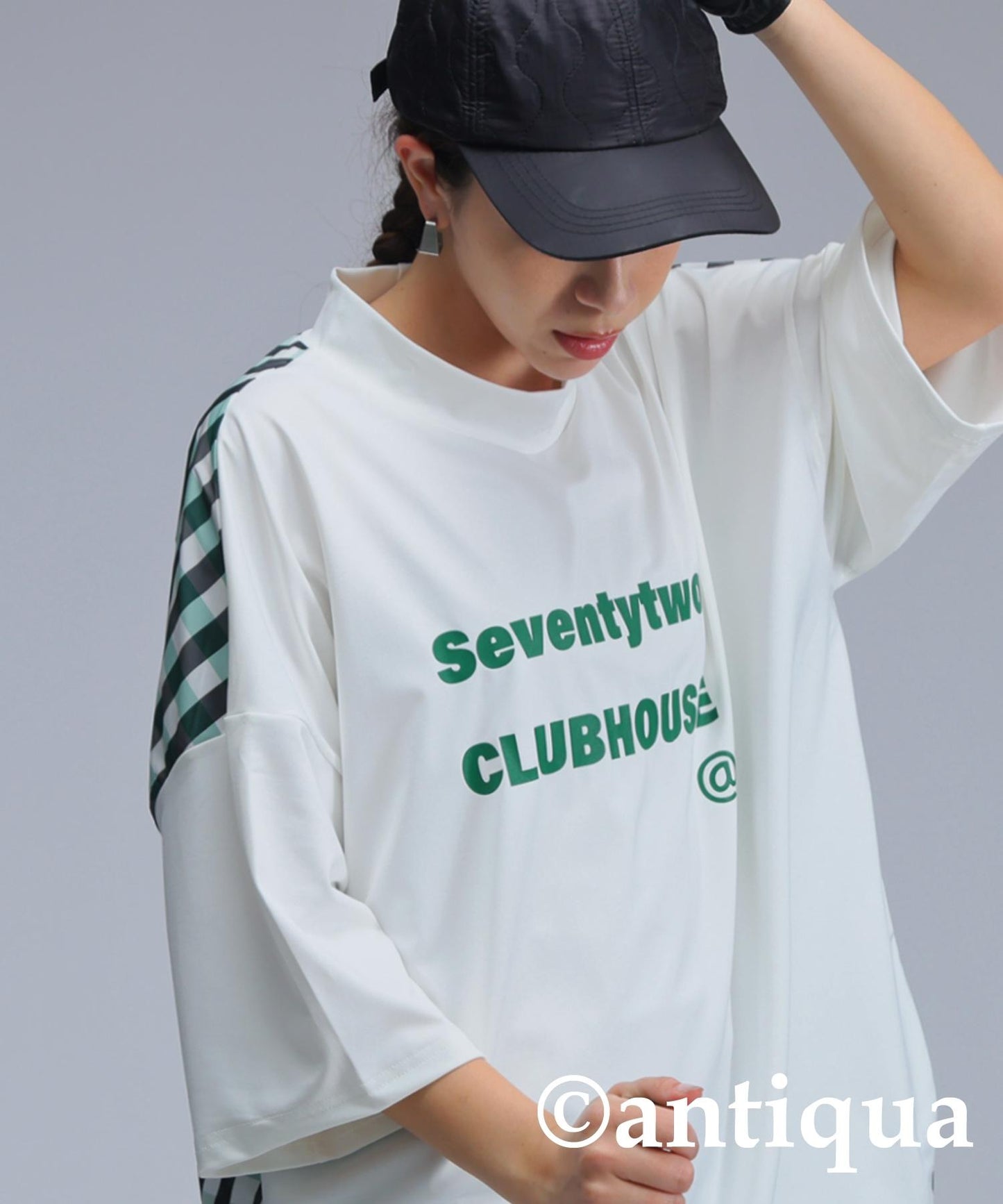 Ladies ANTIQUA GOLF × STCH Check Switching Tops