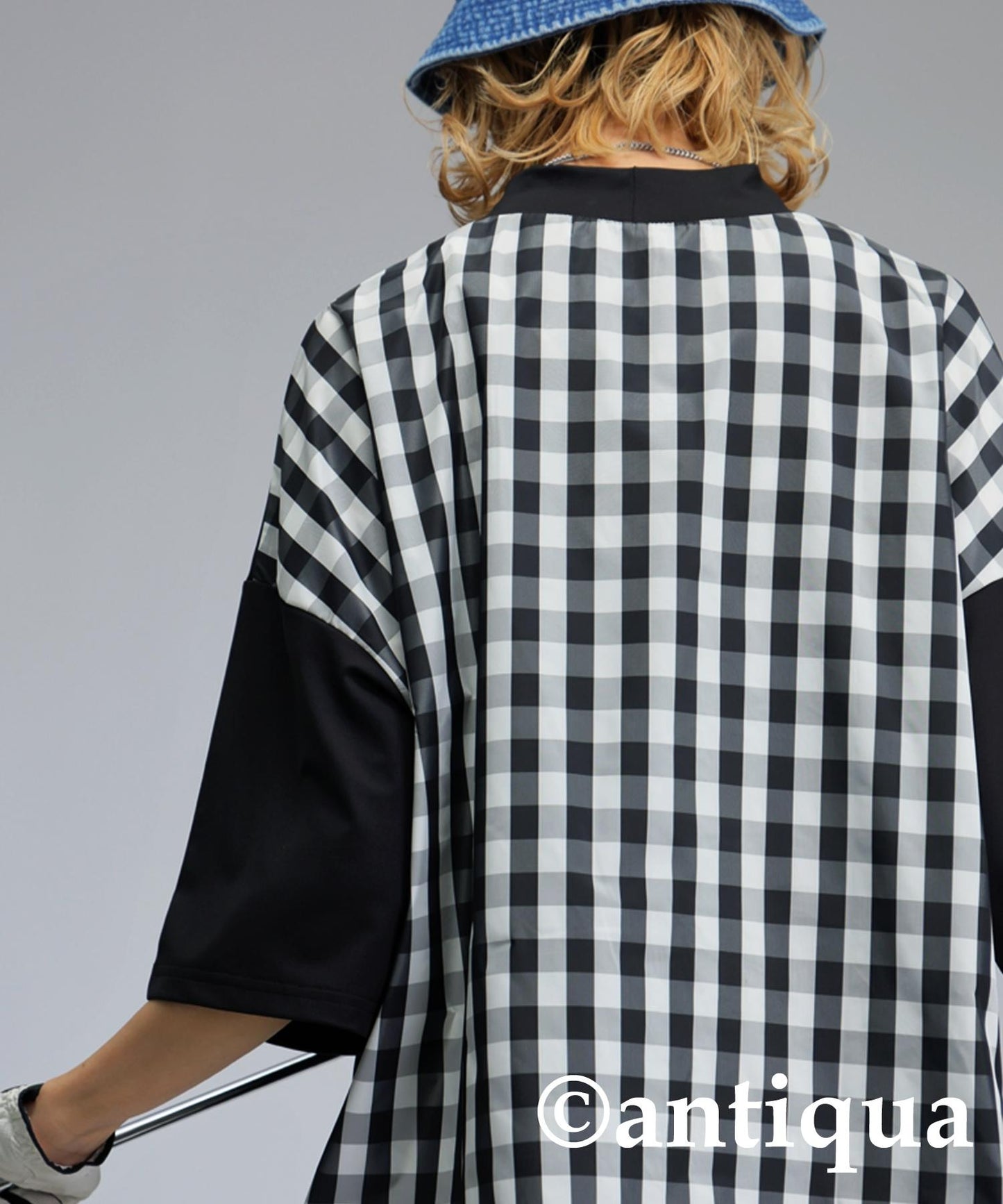 Ladies ANTIQUA GOLF × STCH Check Switching Tops