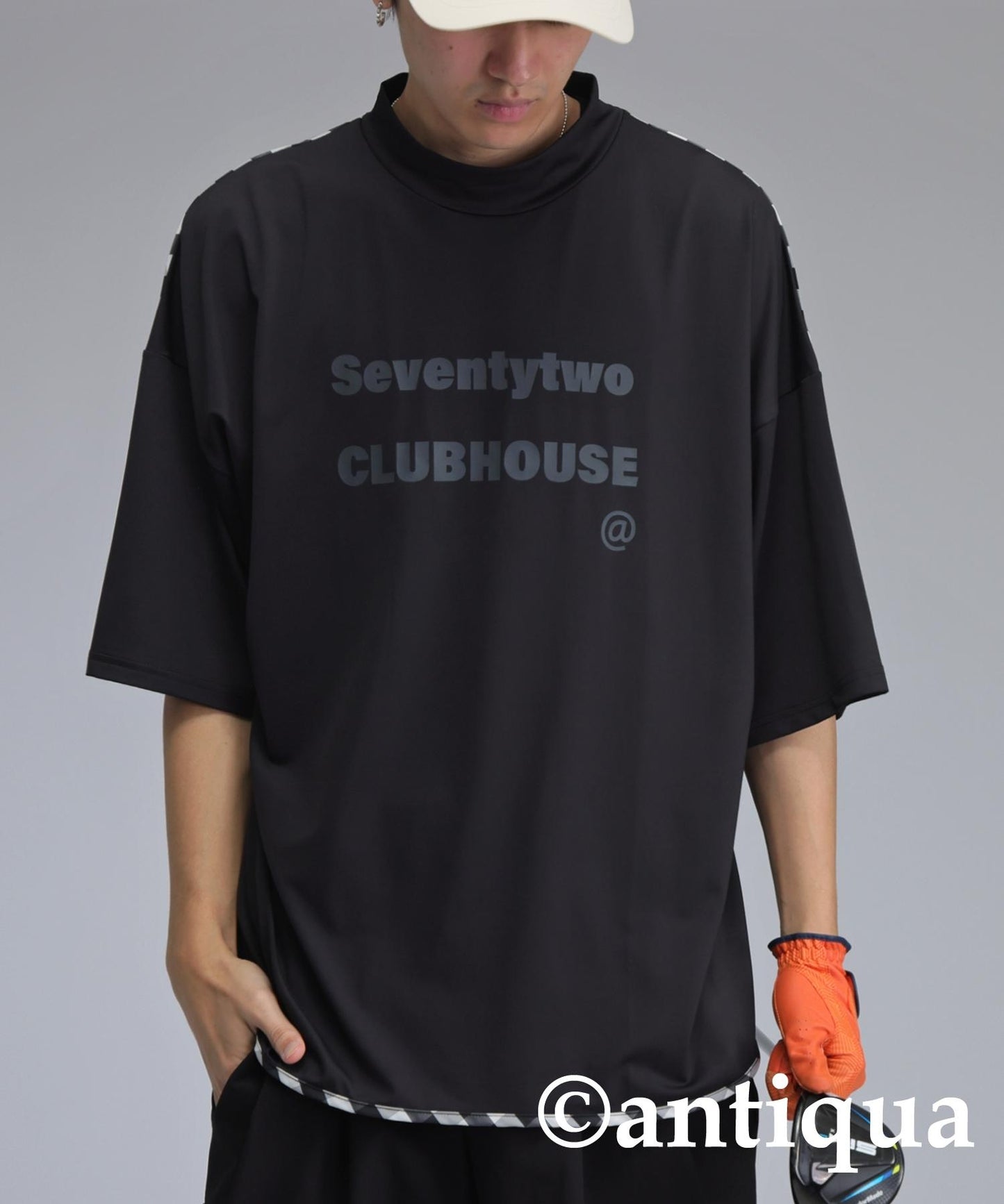 Men's ANTIQUA GOLF × STCH Check Switching Tops