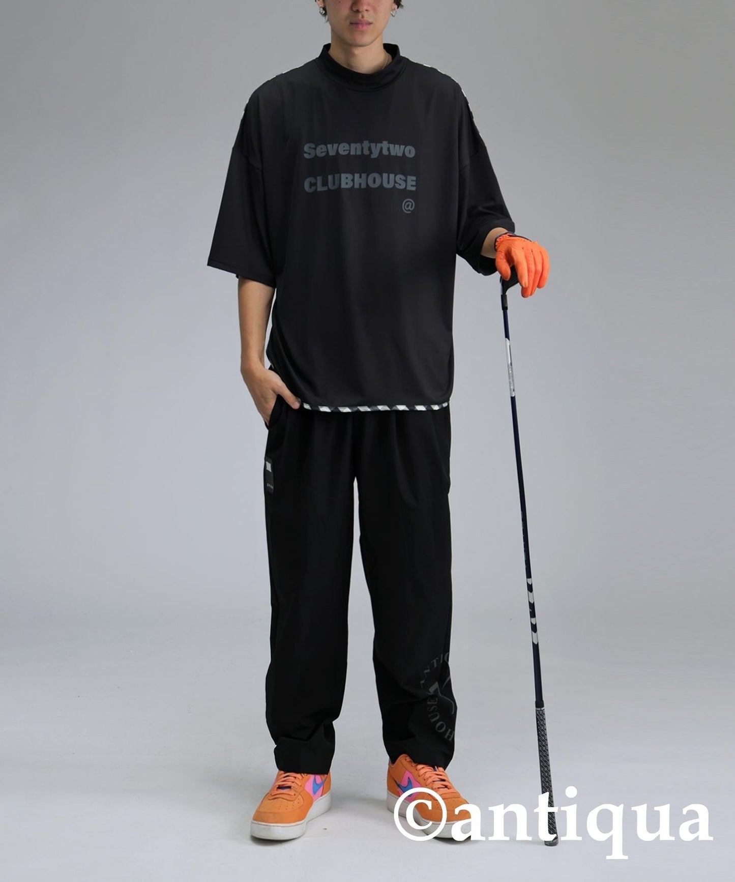 Men's ANTIQUA GOLF × STCH Check Switching Tops