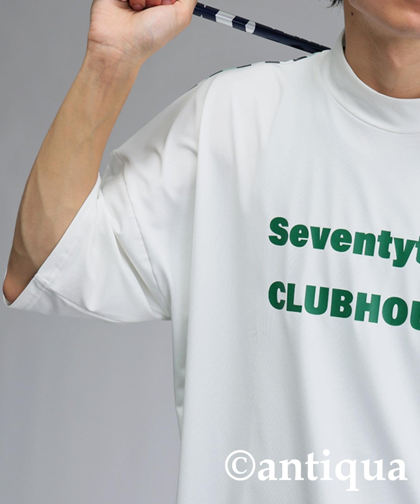 Men's ANTIQUA GOLF × STCH Check Switching Tops