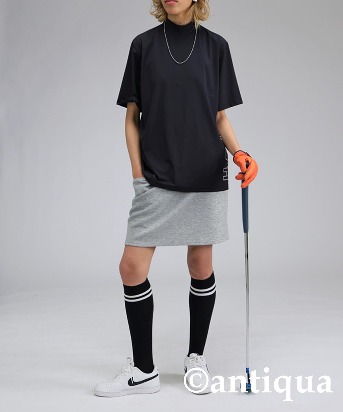 Ladies ANTIQUA GOLF × STCH Side Logo Mock Neck Tops