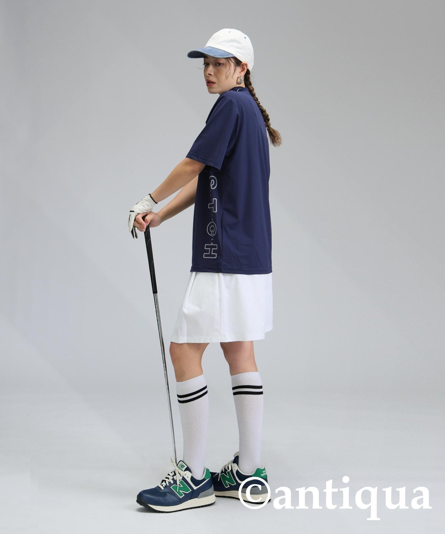 Ladies ANTIQUA GOLF × STCH Side Logo Mock Neck Tops