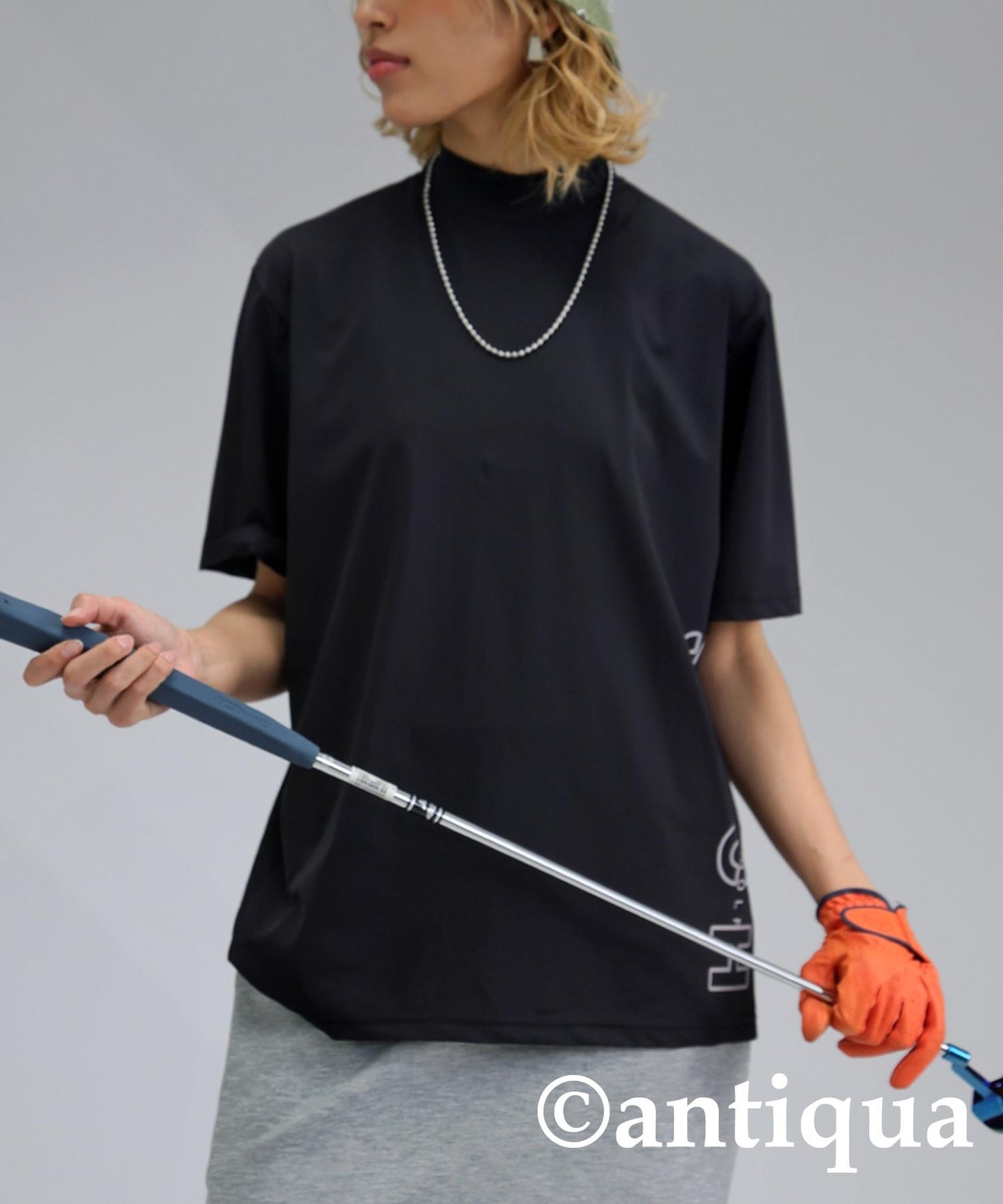Ladies ANTIQUA GOLF × STCH Side Logo Mock Neck Tops