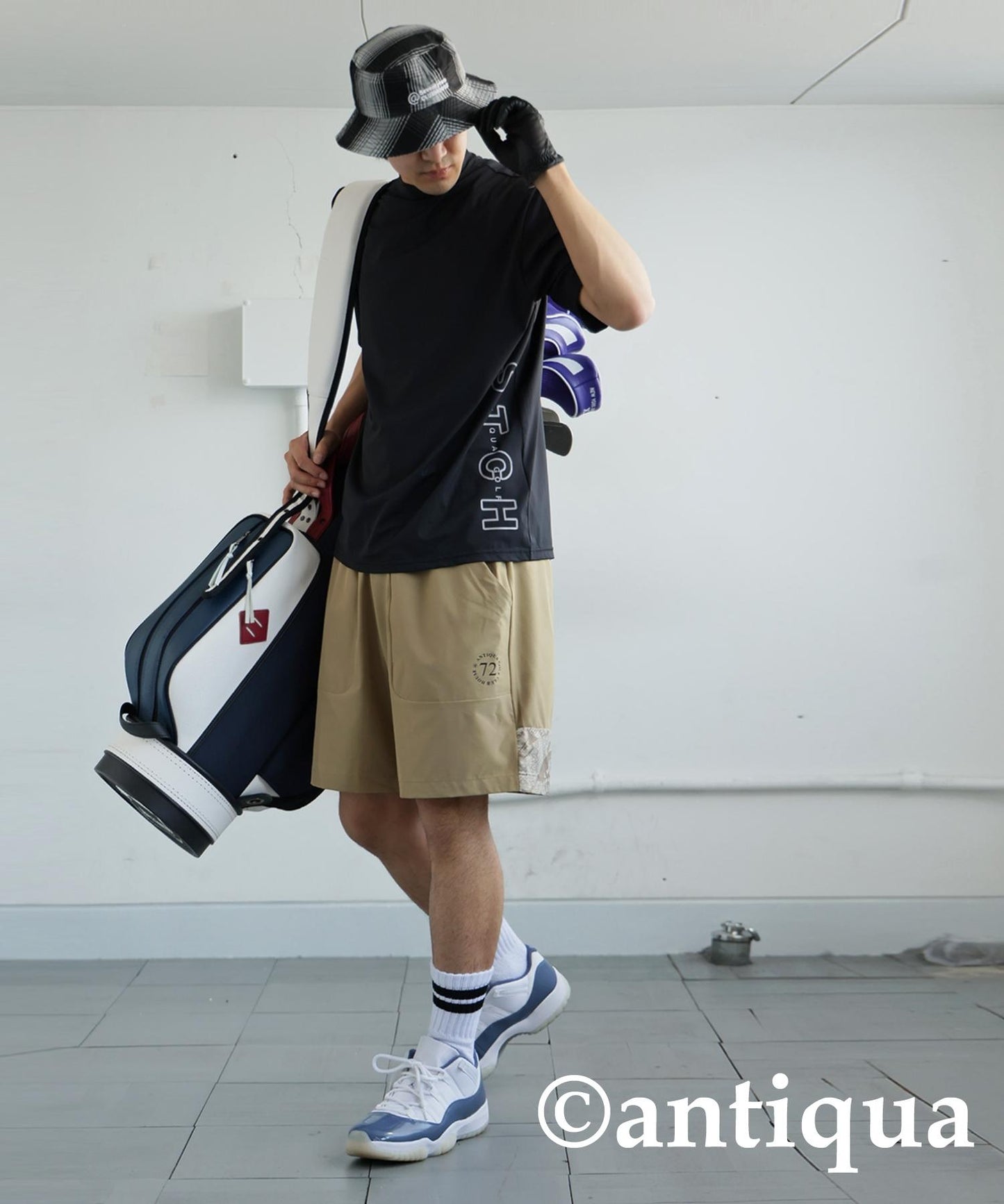 Men's ANTIQUA GOLF × STCH Side Logo Mock Neck Tops