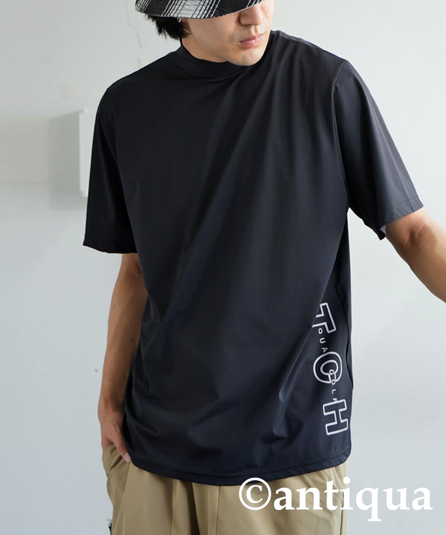 Men's ANTIQUA GOLF × STCH Side Logo Mock Neck Tops