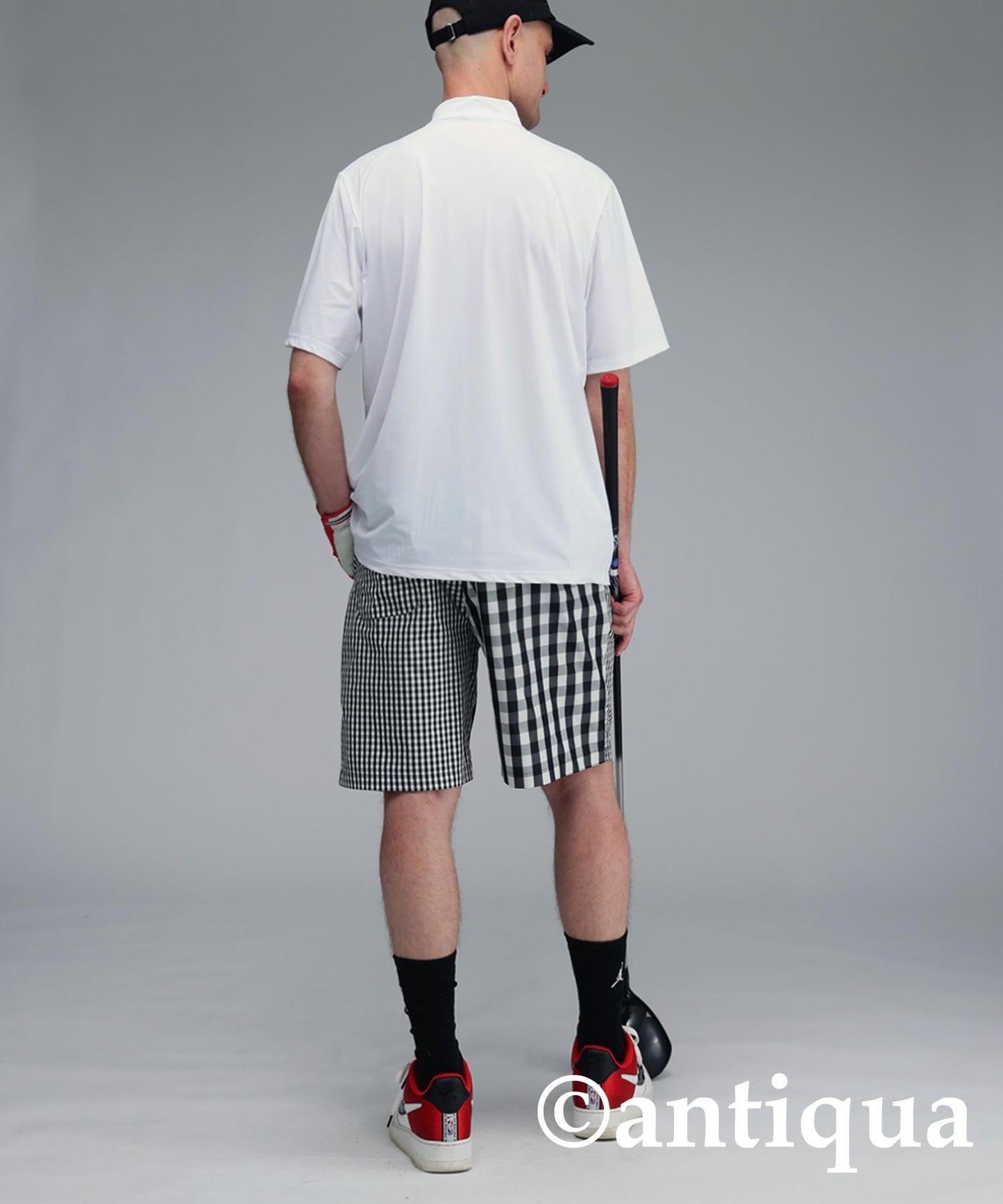 Men's ANTIQUA GOLF × STCH Side Logo Mock Neck Tops