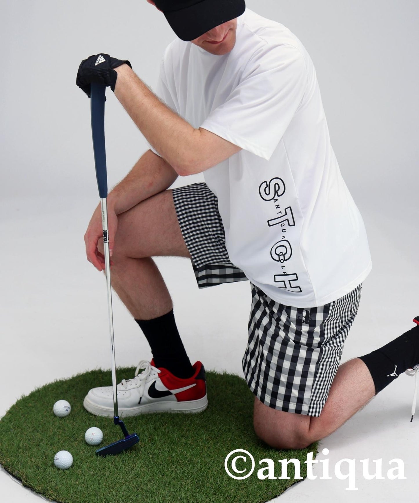 Men's ANTIQUA GOLF × STCH Side Logo Mock Neck Tops