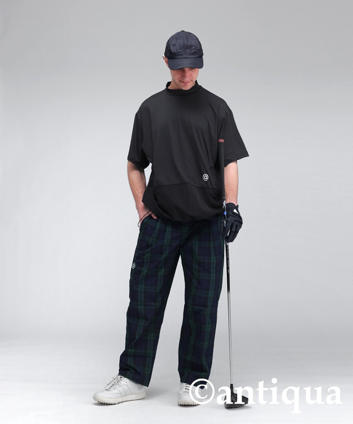 Men's ANTIQUA GOLF × STCH Back Logo Tops