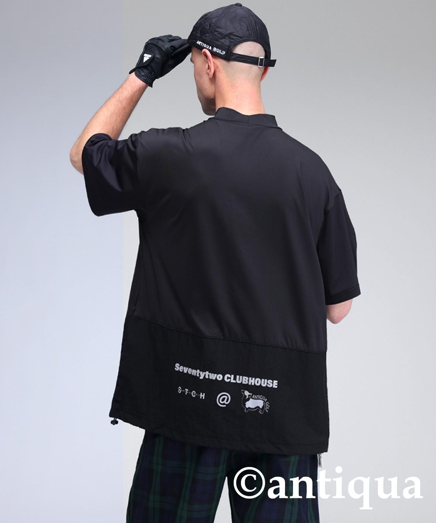 Men's ANTIQUA GOLF × STCH Back Logo Tops