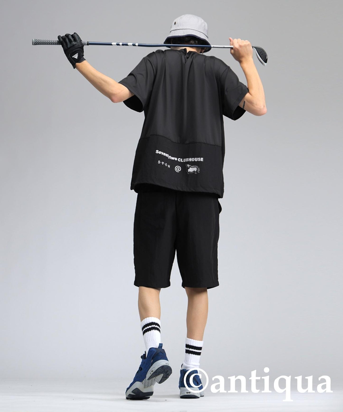 Men's ANTIQUA GOLF × STCH Back Logo Tops