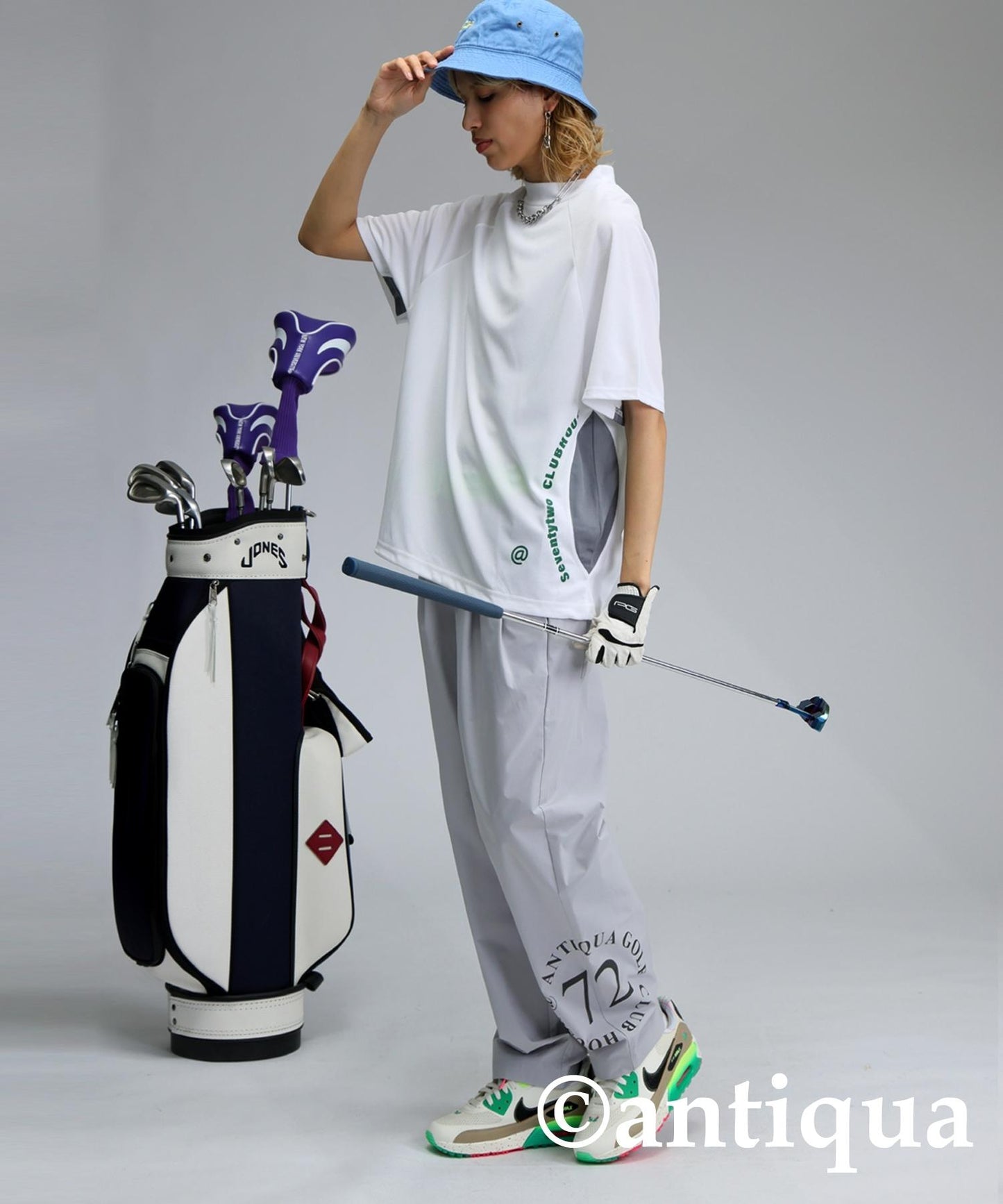 Ladies ANTIQUA GOLF × STCH Mesh Switching Tops