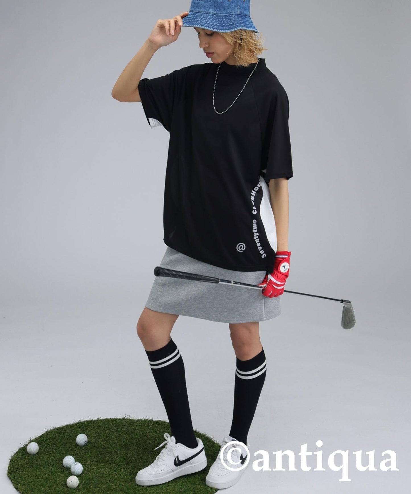 Ladies ANTIQUA GOLF × STCH Mesh Switching Tops