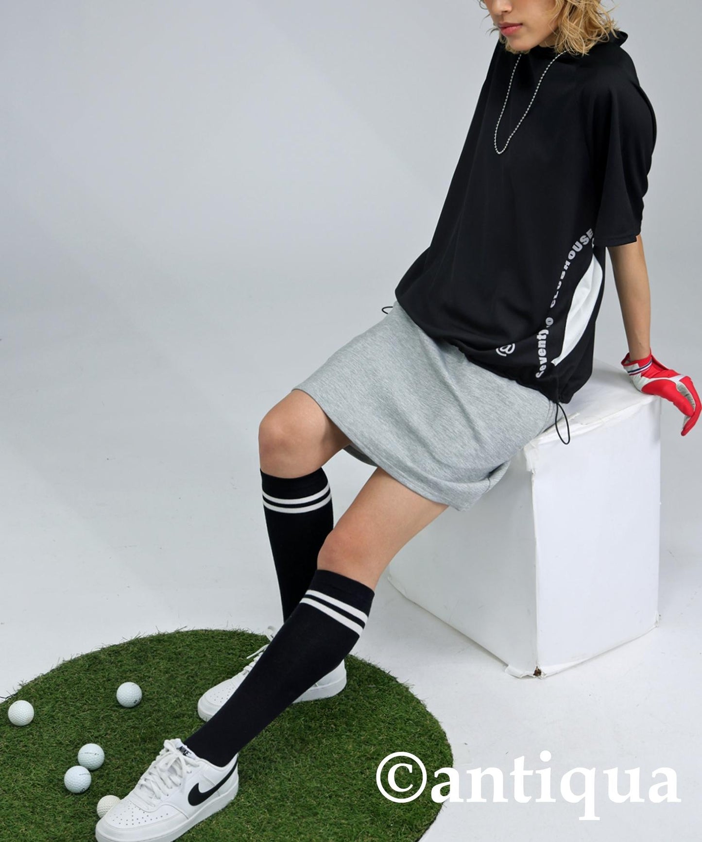 Ladies ANTIQUA GOLF × STCH Mesh Switching Tops