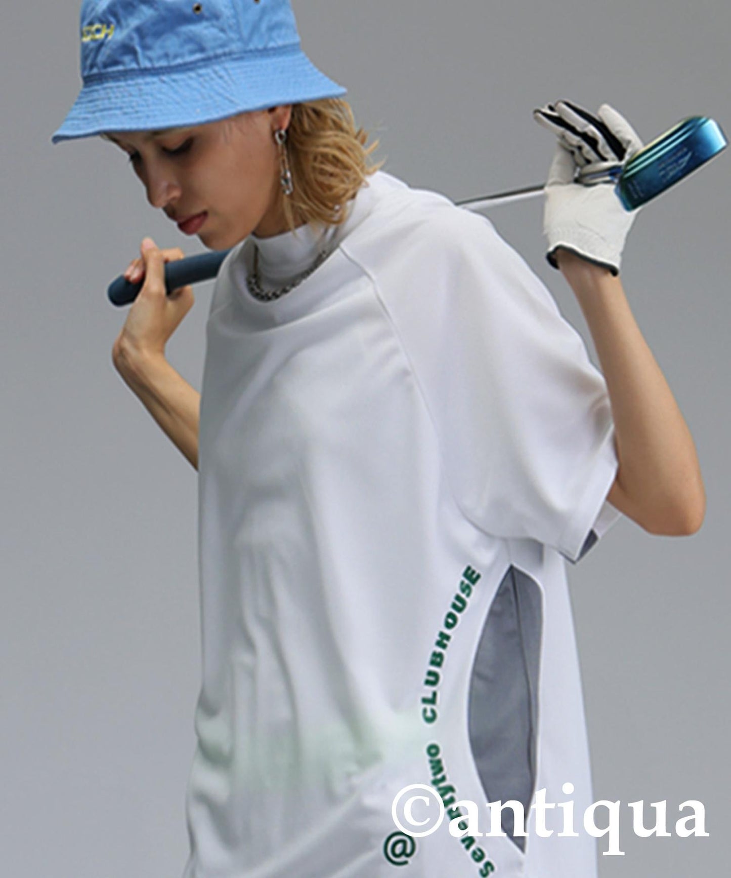 Ladies ANTIQUA GOLF × STCH Mesh Switching Tops
